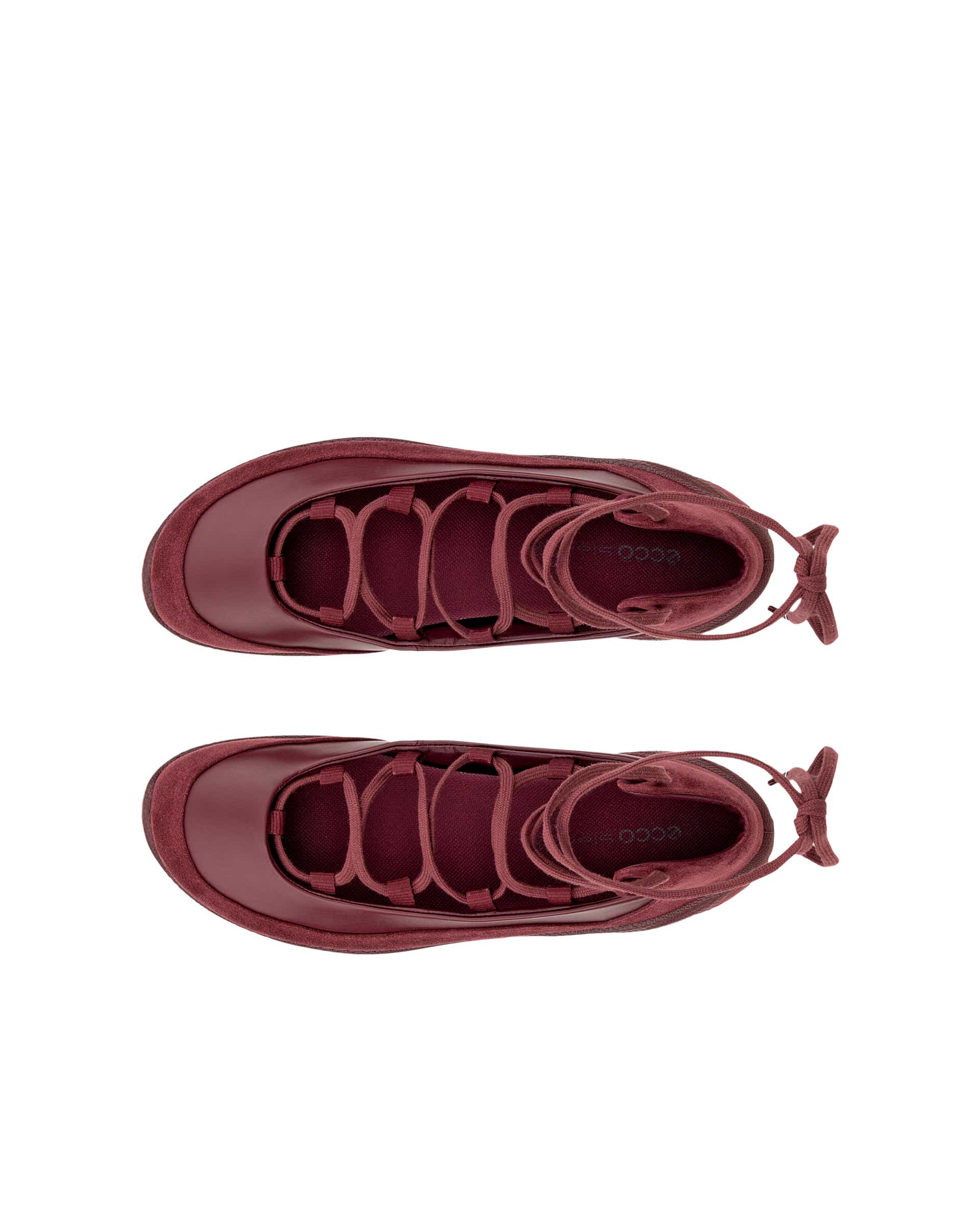 ECCO® BIOM LITE női bőr balerinacipő - Piros - Top left pair