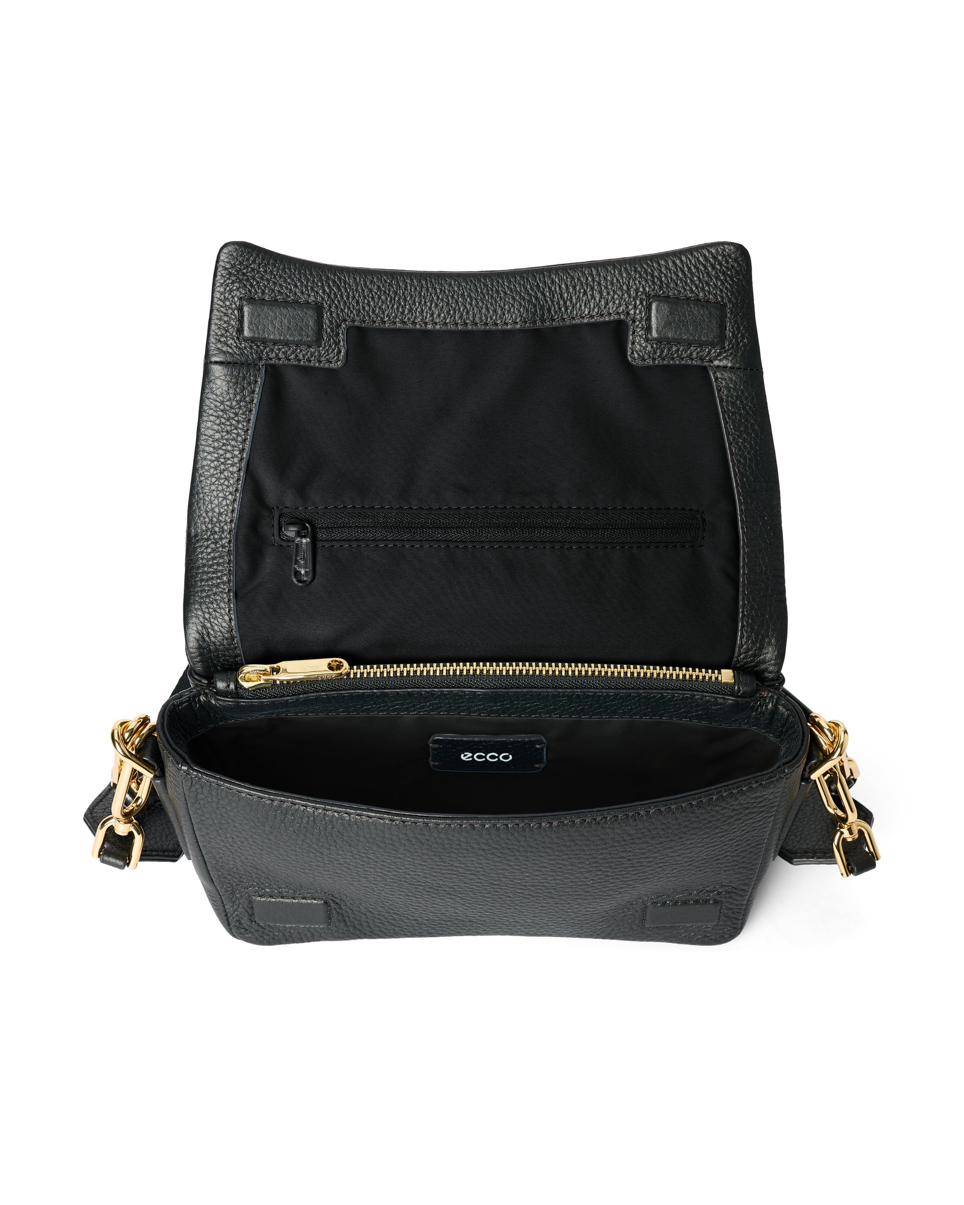 Kožené crossbody kabelka  ECCO® Pinch - Čierna - Inside