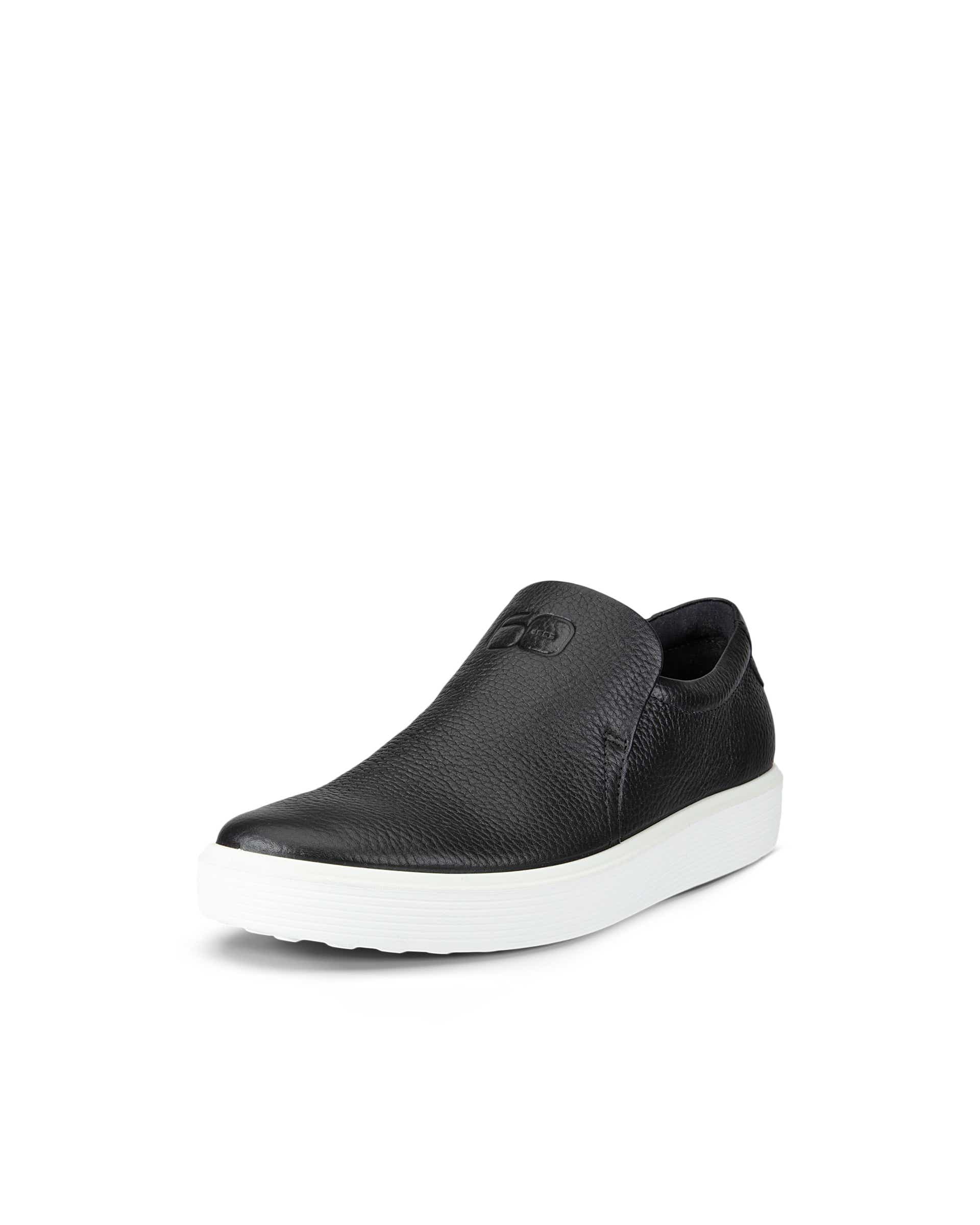 ECCO Soft 60 ウィメンズ レザースリッポンスニーカー - ブラック - Main