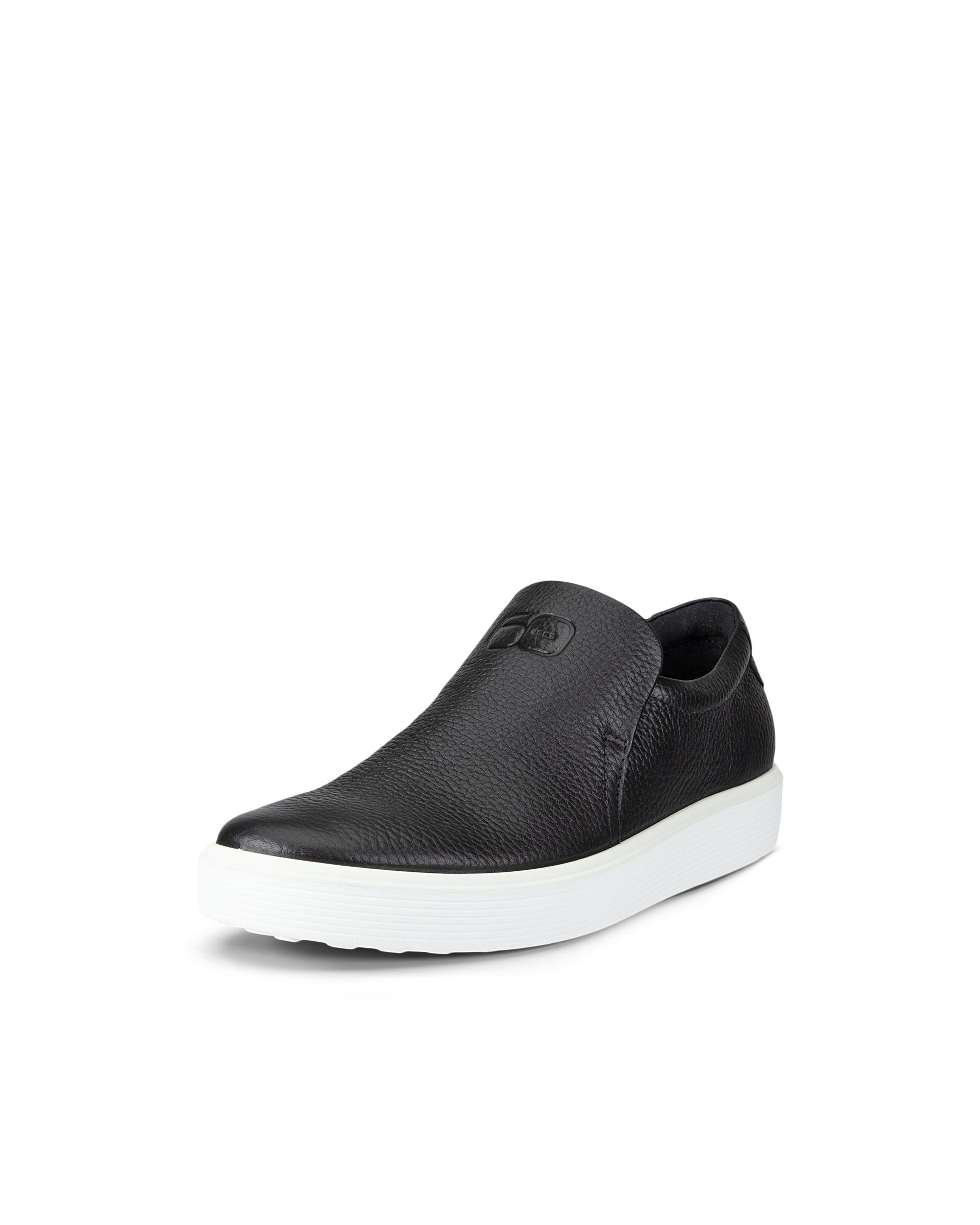 ECCO Soft 60 ウィメンズ レザースリッポンスニーカー - ブラック - Main