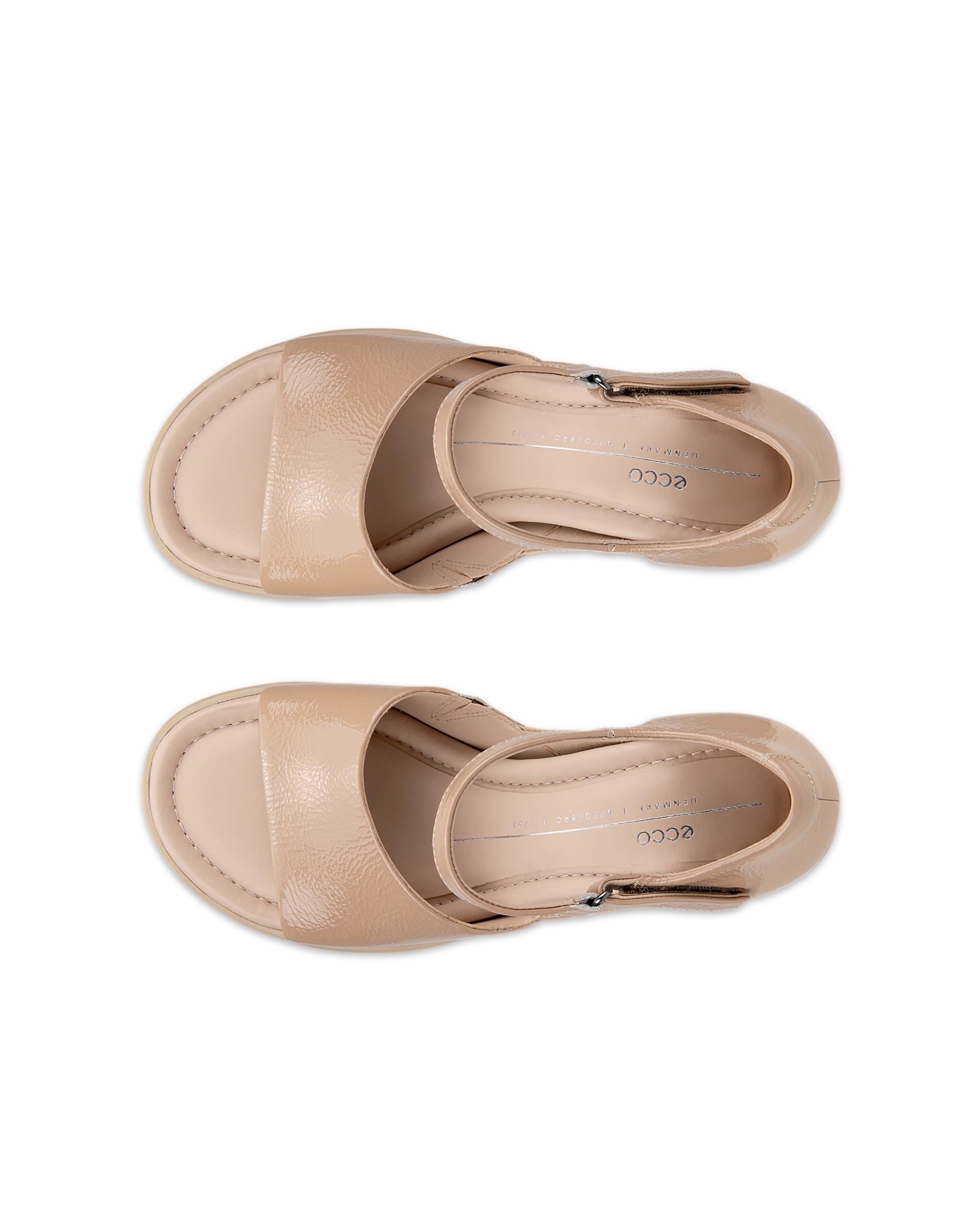 Women's ECCO® Sculpted Sandal LX 55 Leather Heeled Sandal - Brown - Top left pair