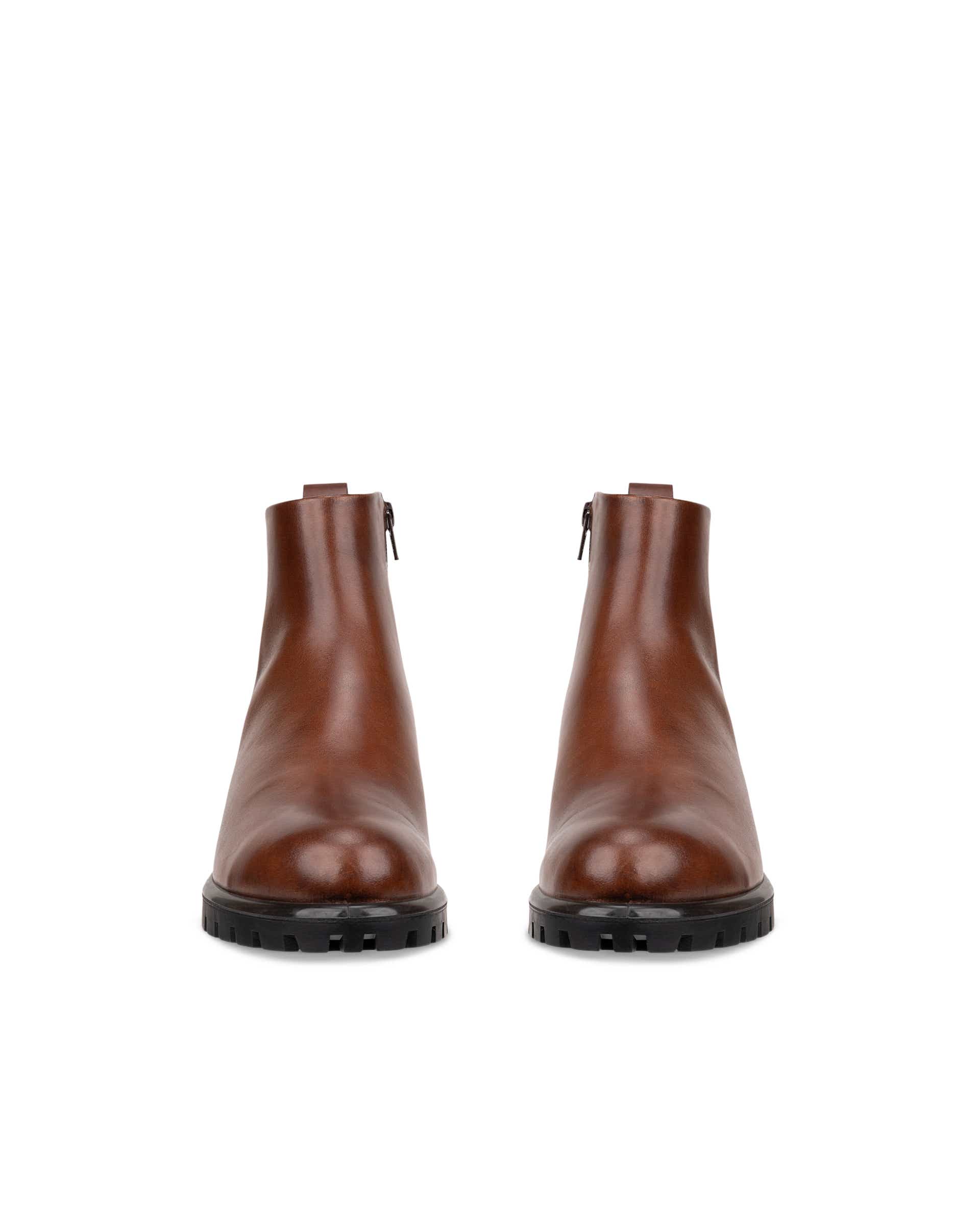 Women's ECCO® Modtray Leather Ankle Boot - Brown - Front pair