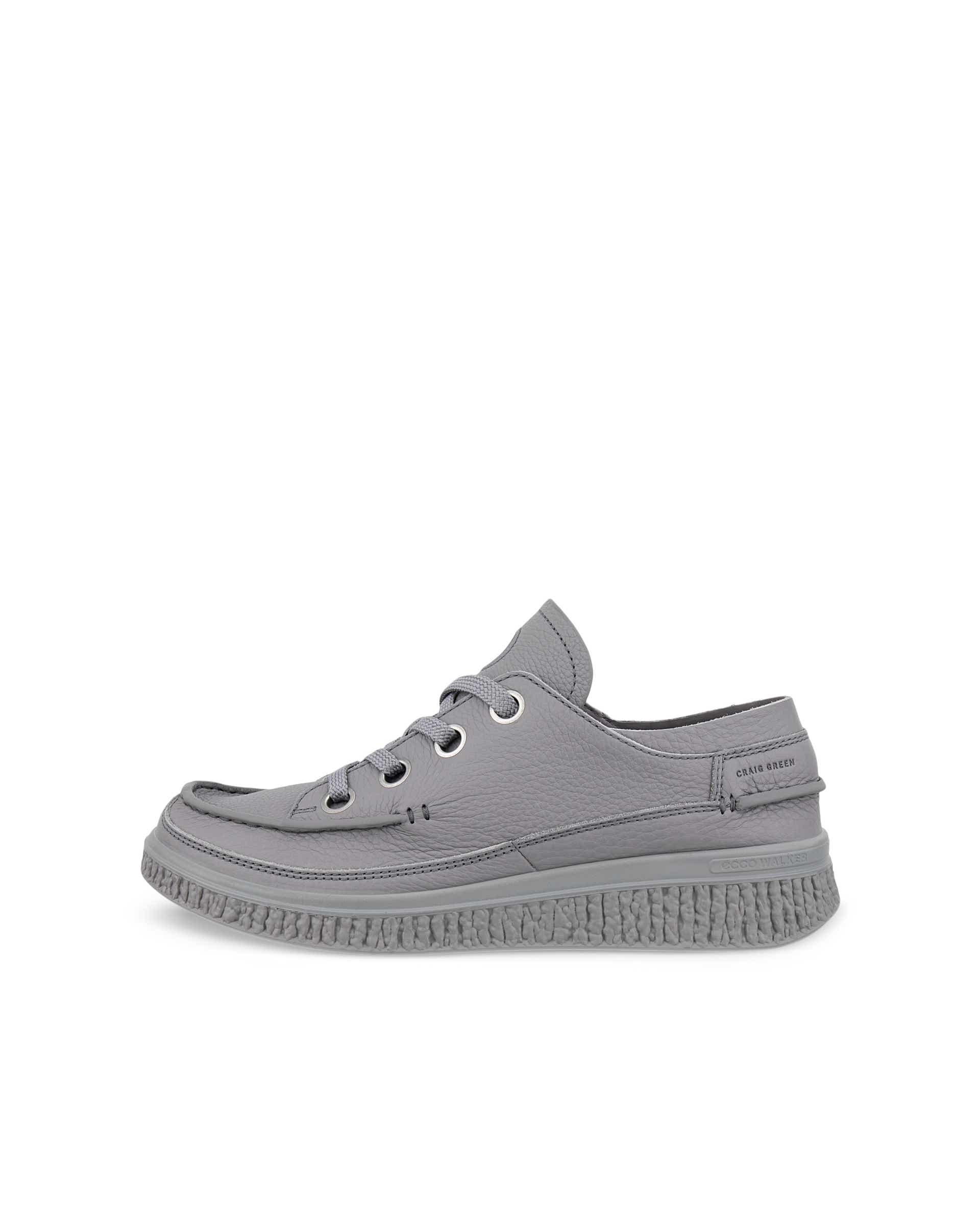 Men's ECCO® WALKER 3.0 Leather Moc-Toe Shoe - Grey - Outside