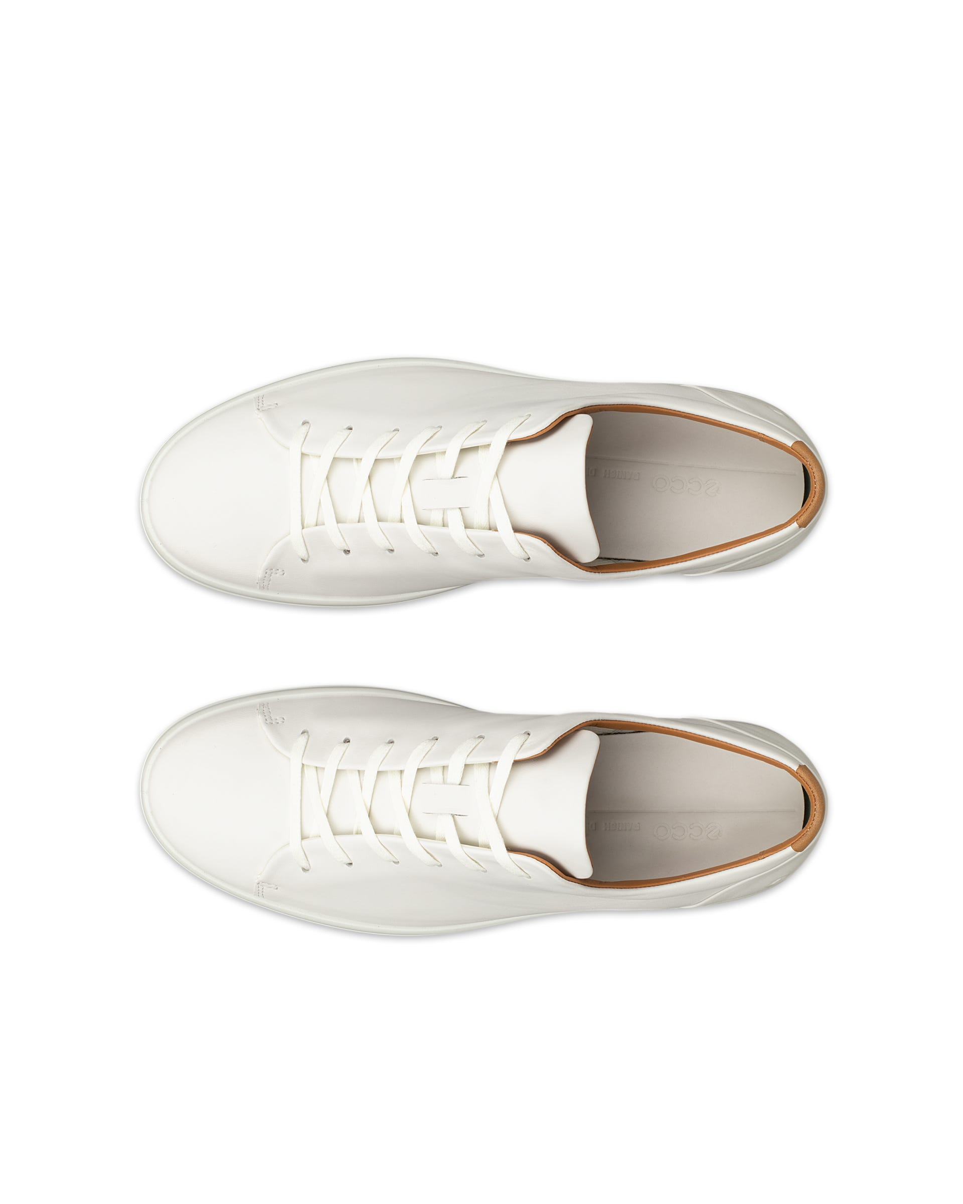 Men's ECCO® Soft 7 Leather Lace-Up Shoe - White - Outside