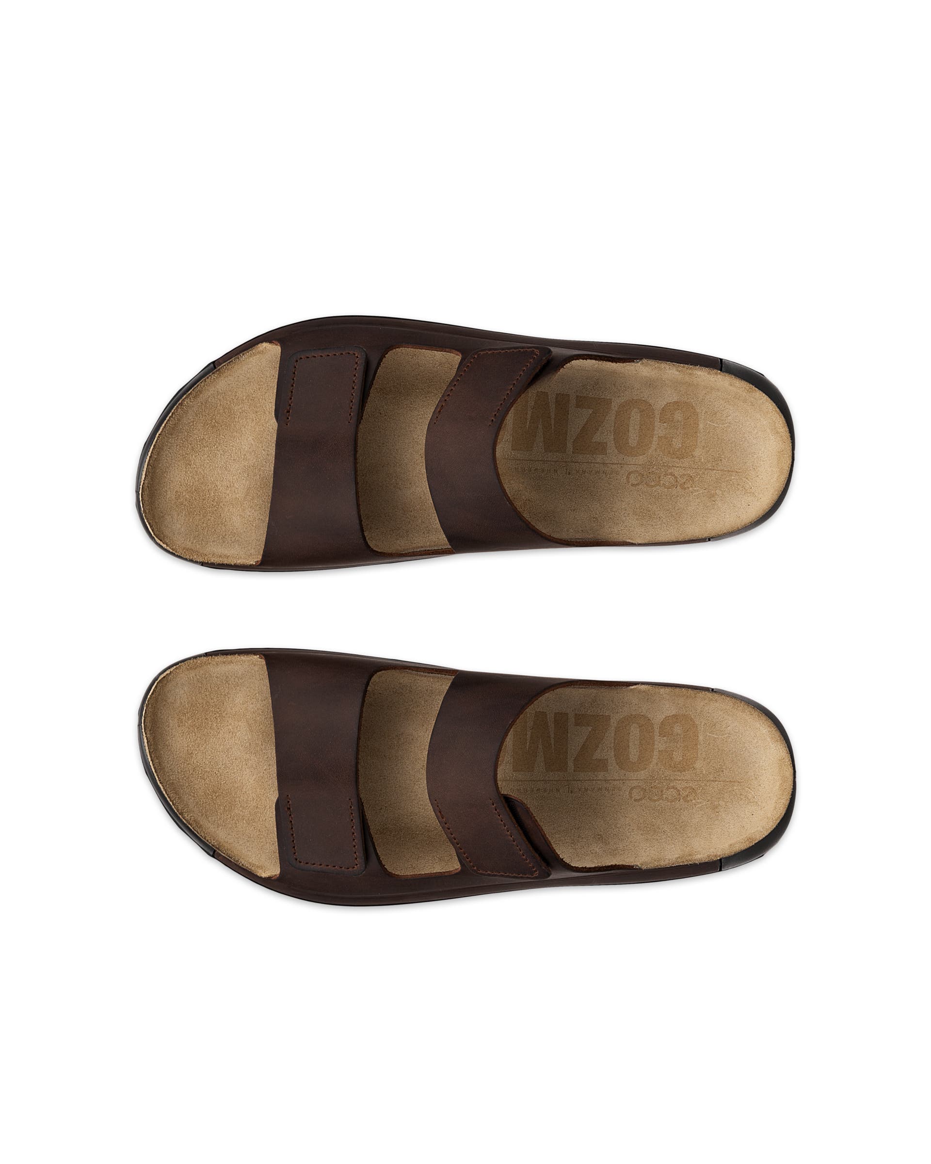 ECCO® Cozmo Herren Nubuksandale mit zwei Riemen - Braun - Top left pair
