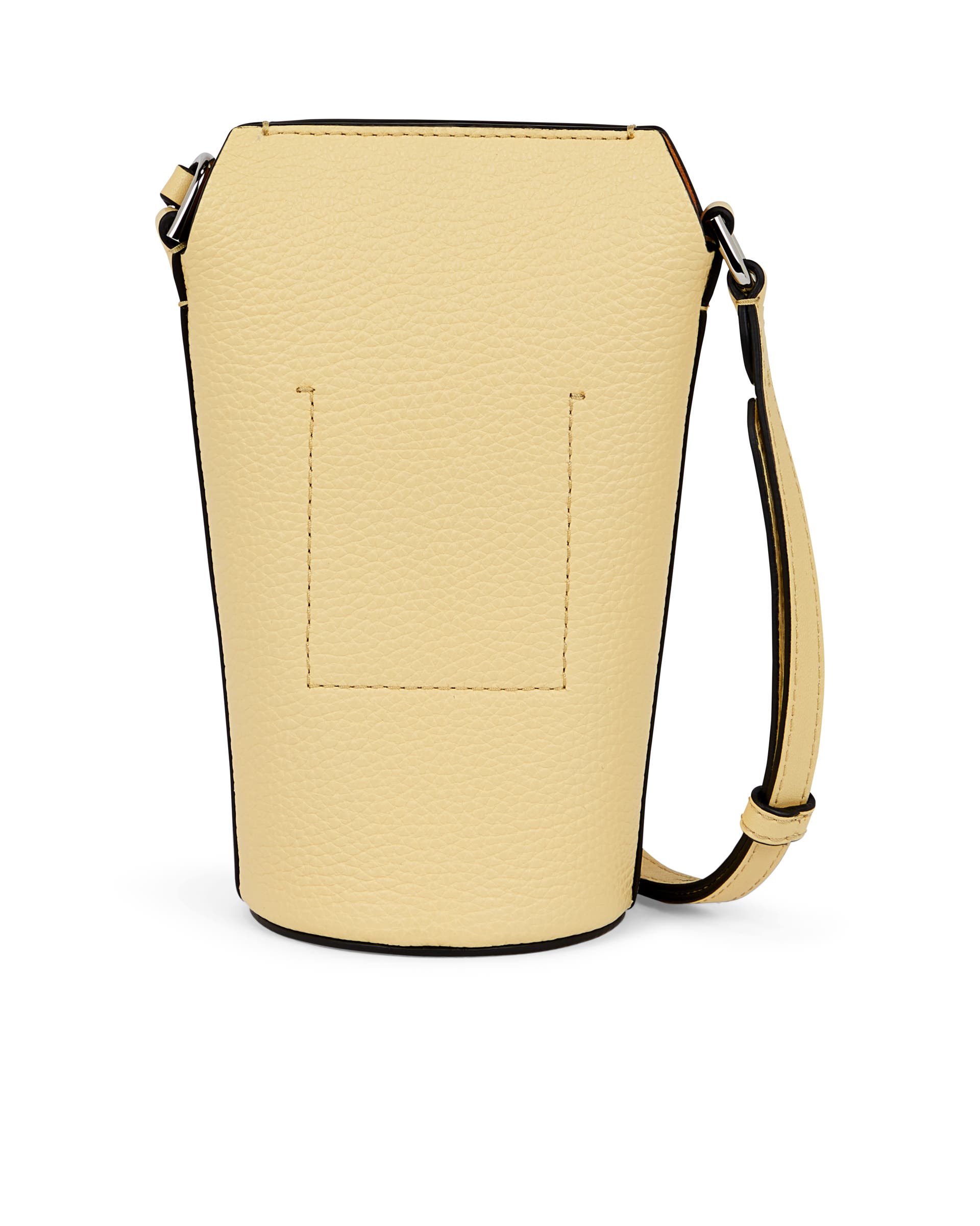 ECCO® Textureblock Pot Leather Crossbody Bag - Yellow - Back