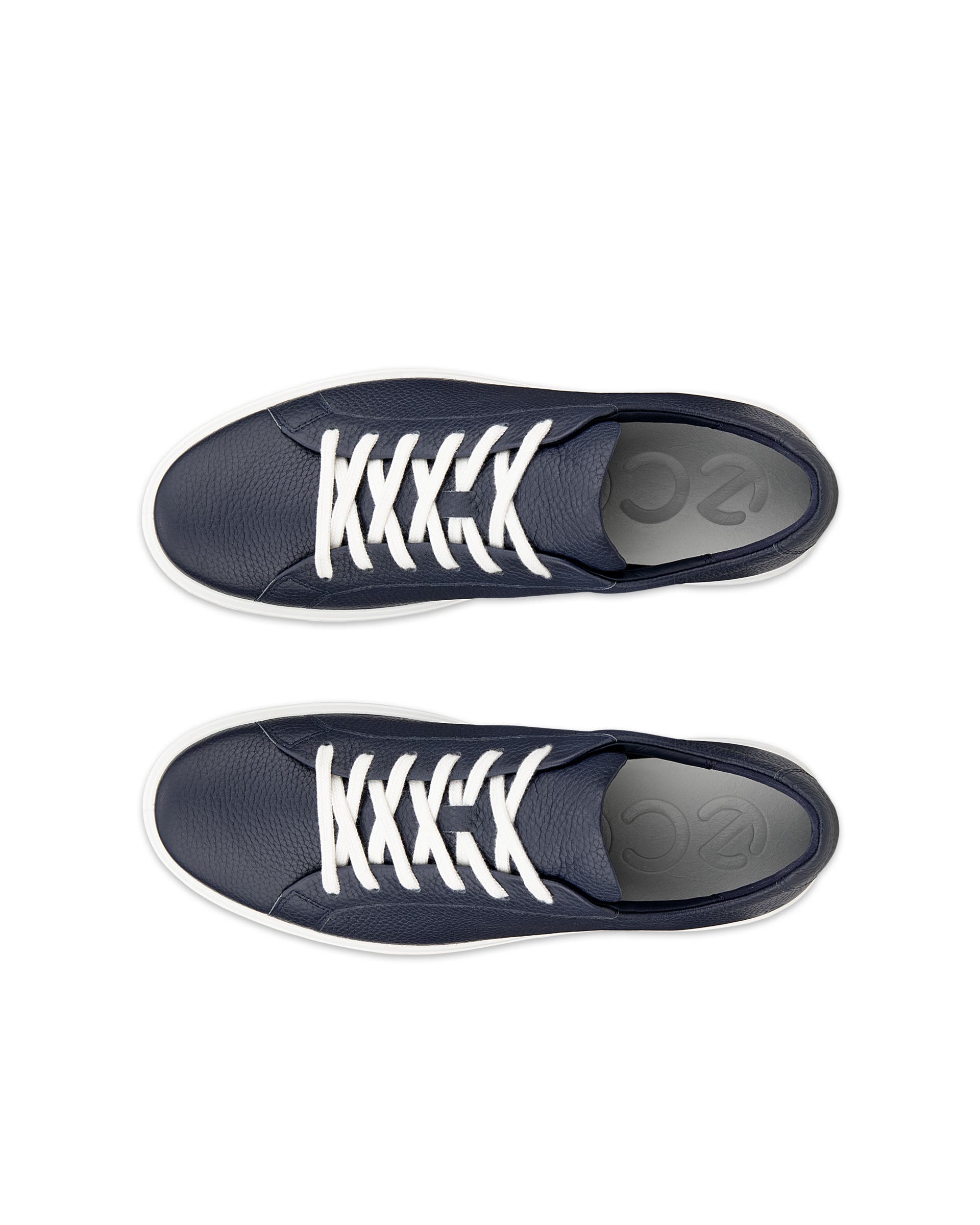 ECCO® Soft 60 baskets en cuir pour homme - Bleu - Top left pair