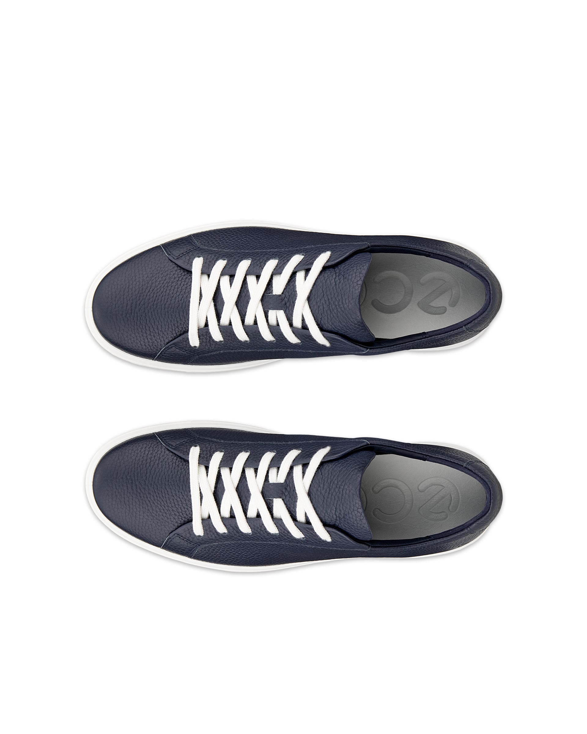 ECCO® Soft 60 baskets en cuir pour homme - Bleu - Top left pair