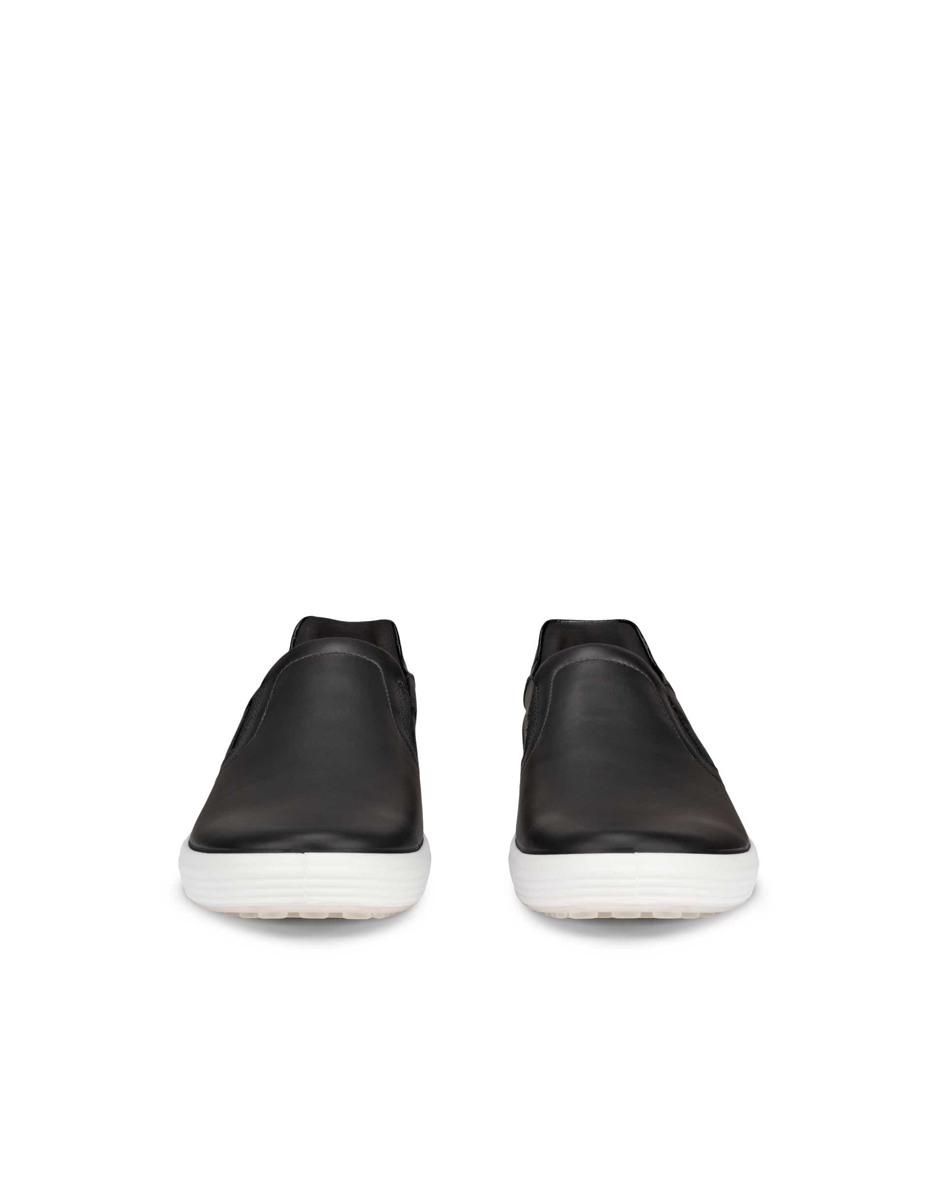 ECCO SOFT 7 SLIP ON Women ウィメンズ レザースニーカー - ブラック - Front pair
