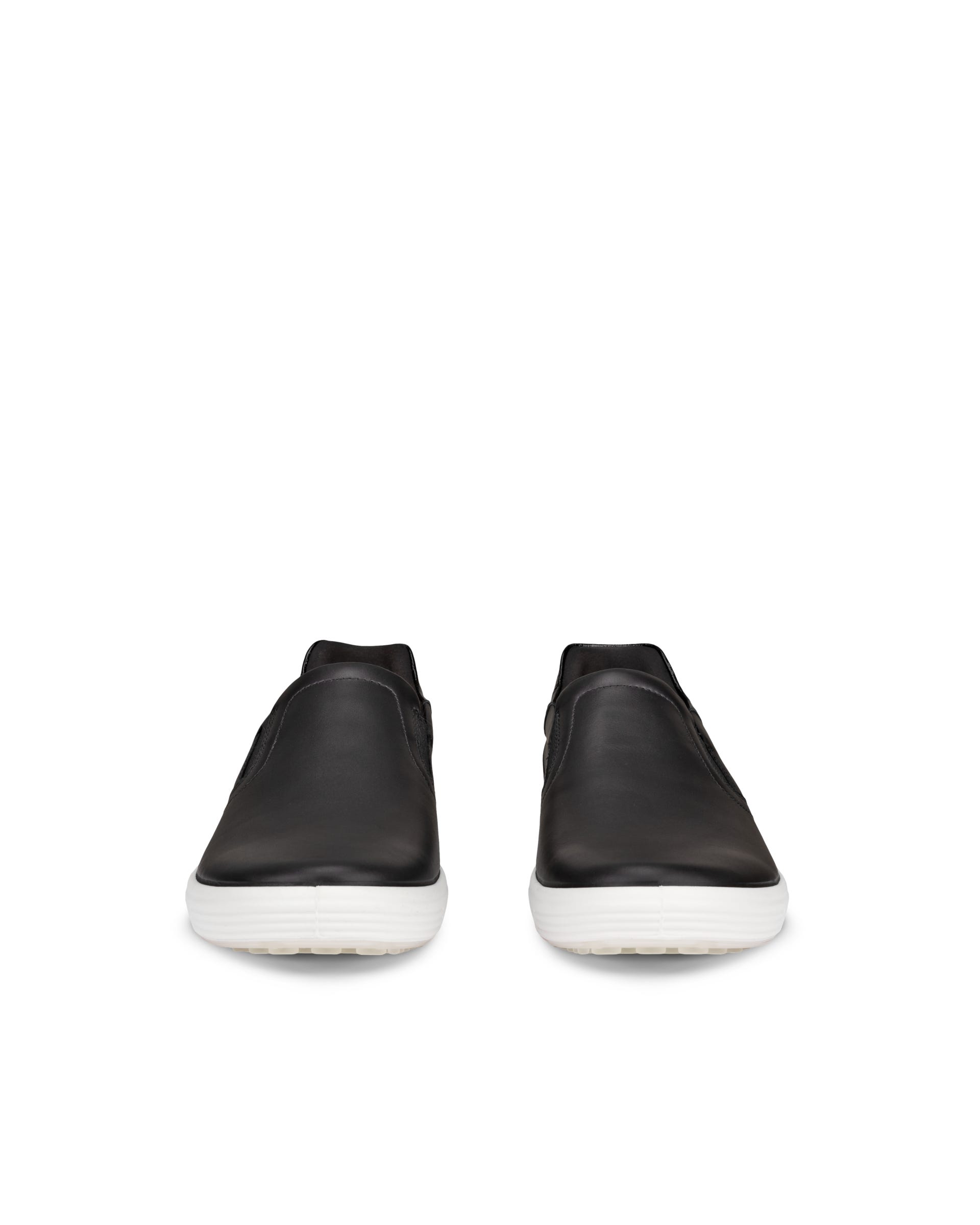 ECCO SOFT 7 SLIP ON Women ウィメンズ レザースニーカー - ブラック - Front pair