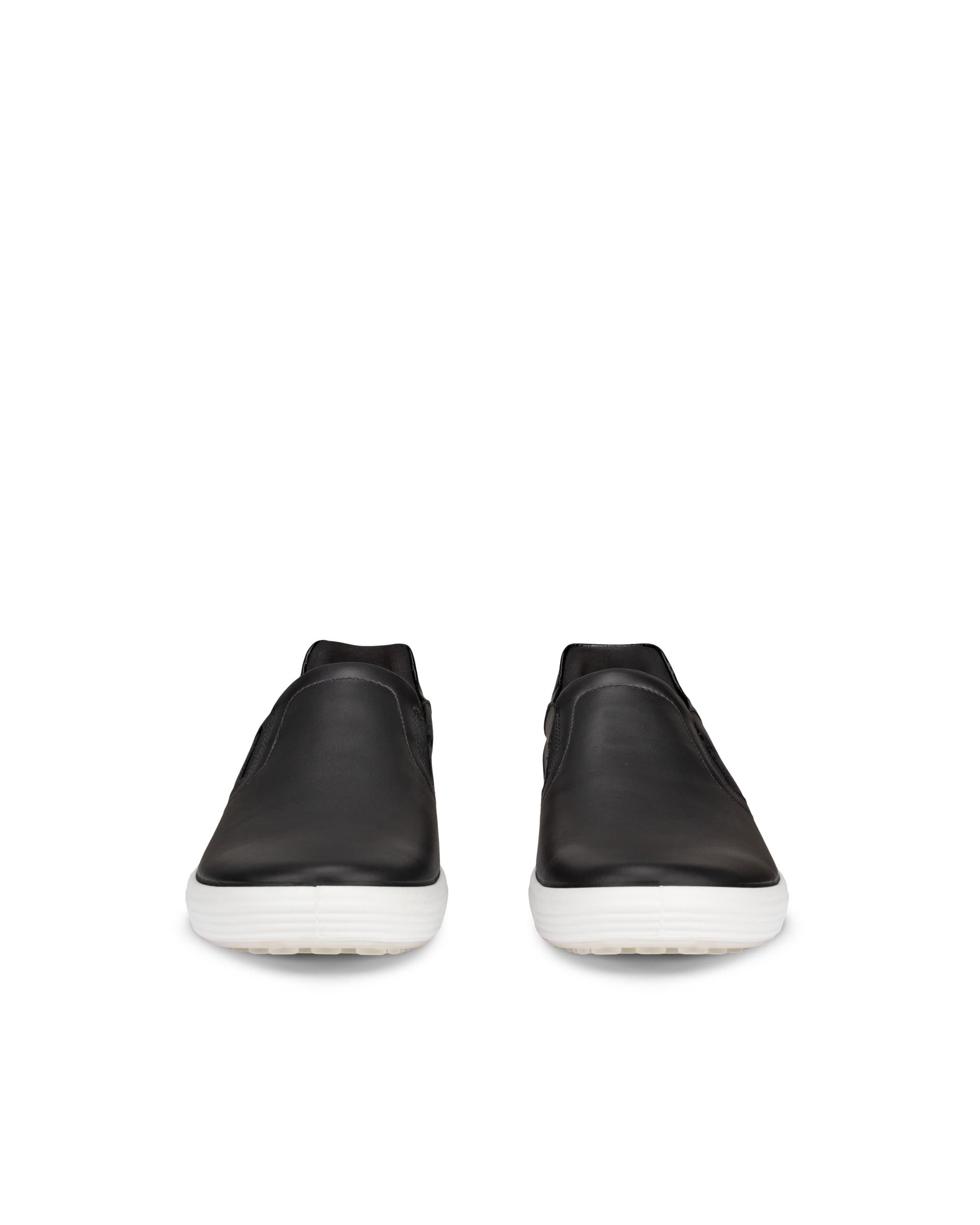 ECCO SOFT 7 SLIP ON Women ウィメンズ レザースニーカー - ブラック - Front pair
