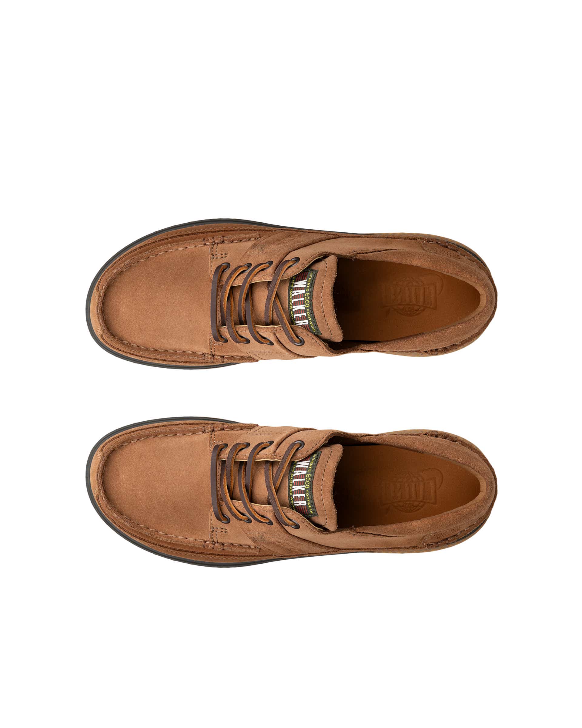 Pánská velurová obuv s mokasínovou špičkou ECCO® WALKER 3.0 - Hnědá - Top left pair