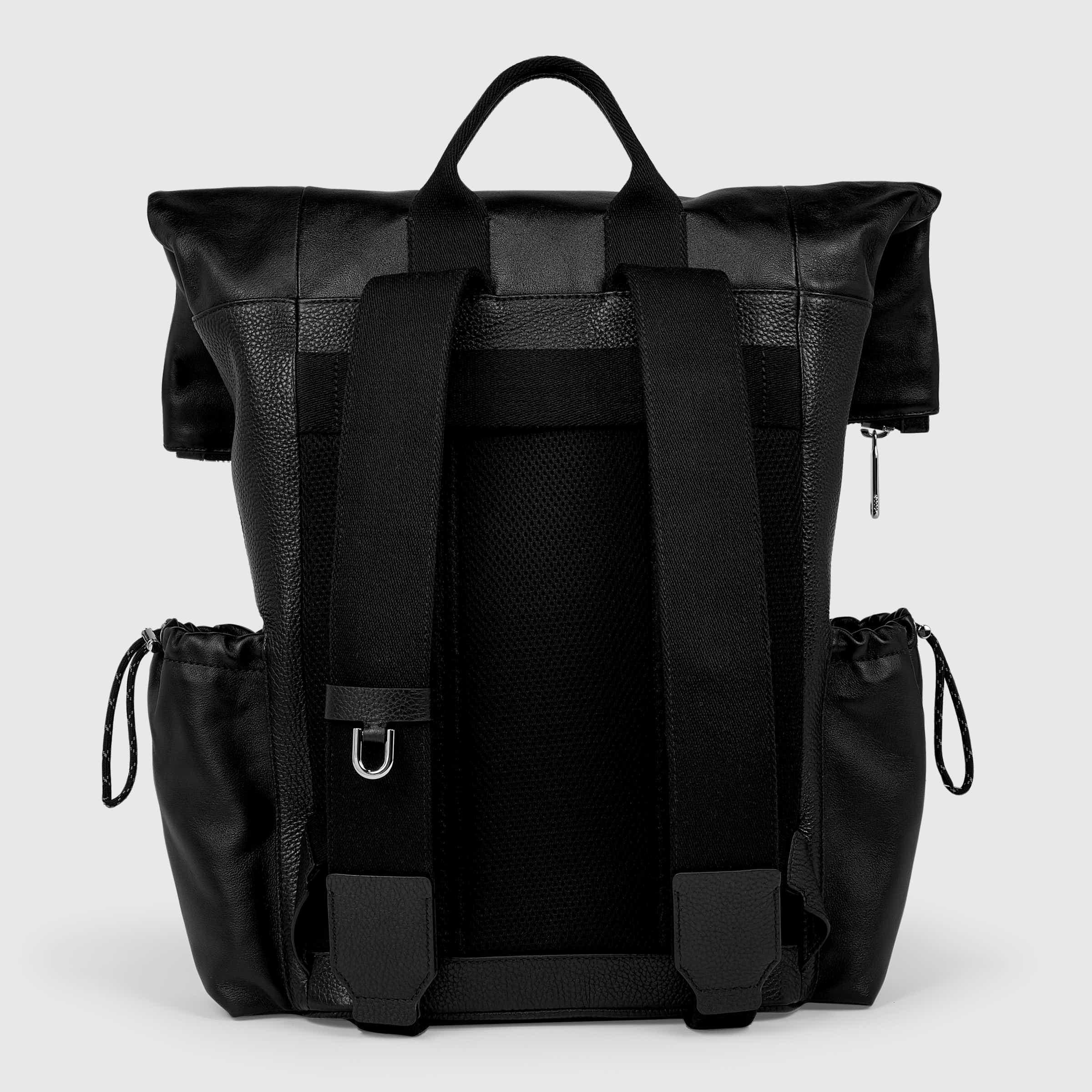 ECCO Textureblock Trapeze Pack レザーバックパック - ブラック - Back