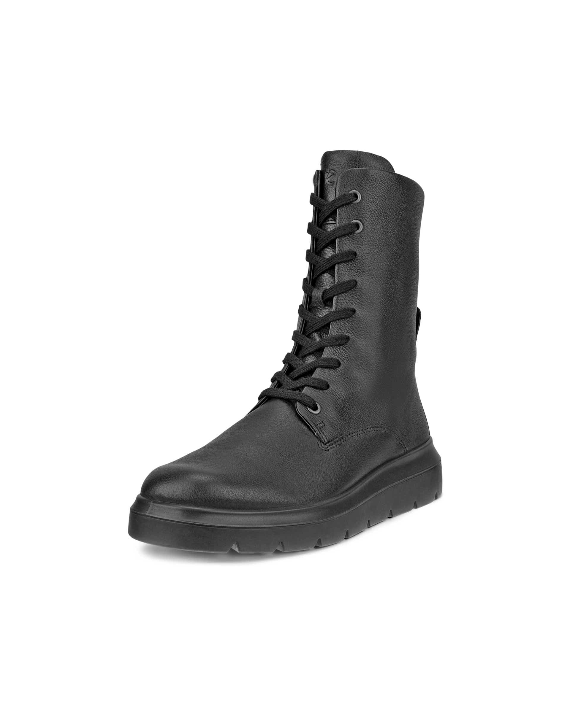 ECCO Nouvelle ウィメンズ レザーレースアップブーツ - ブラック - Main