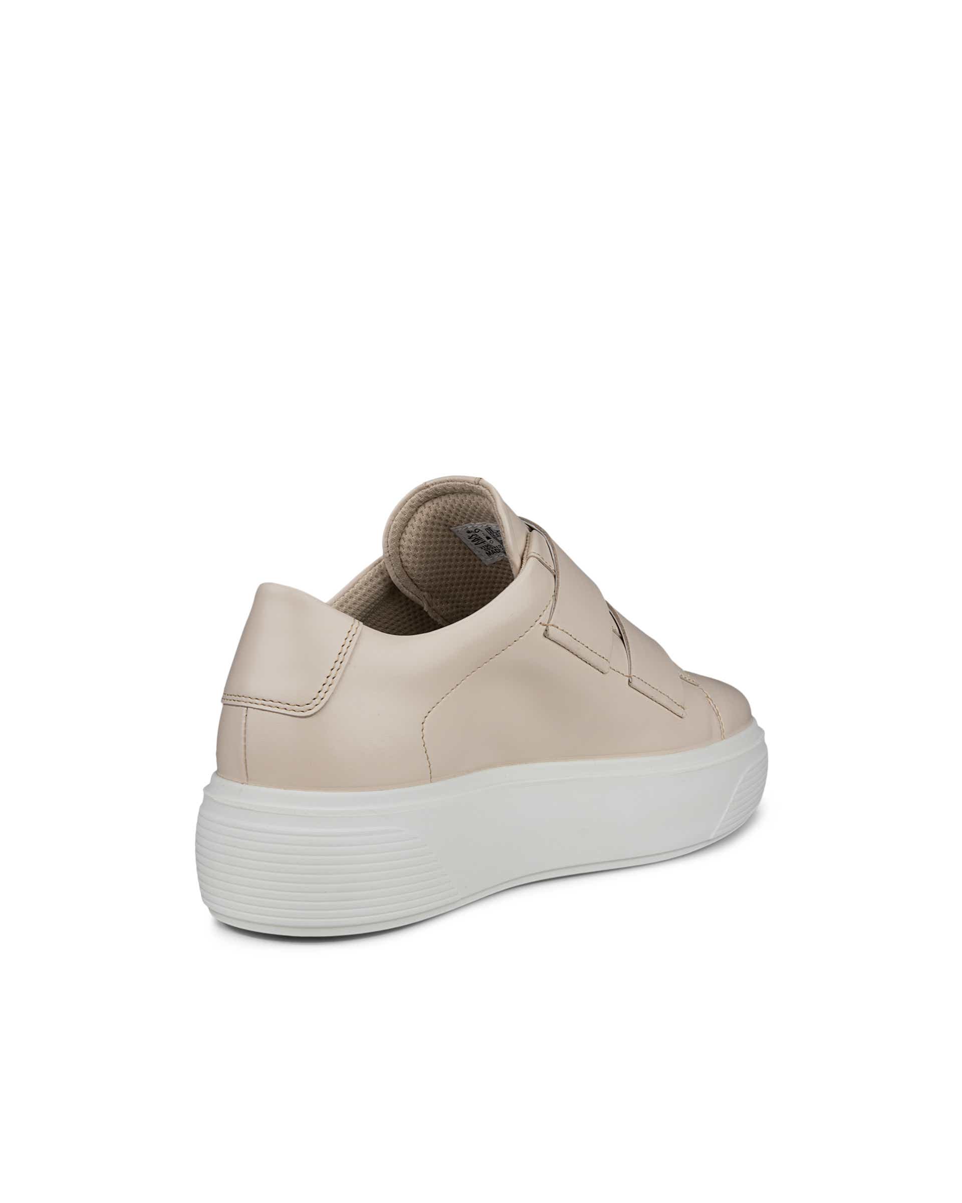 ECCO® Street Platform baskets en cuir pour femme - Beige - Back