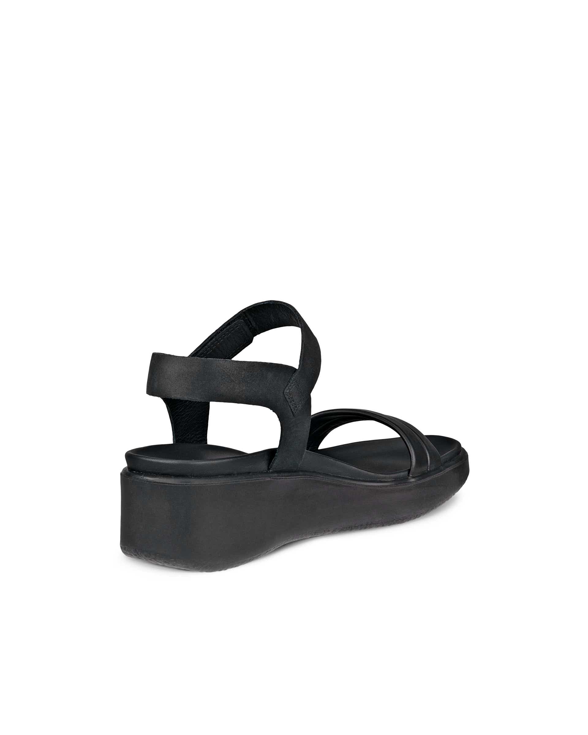 ECCO® Flowt LX ženske kožne sandale na platformu - Crna - Back