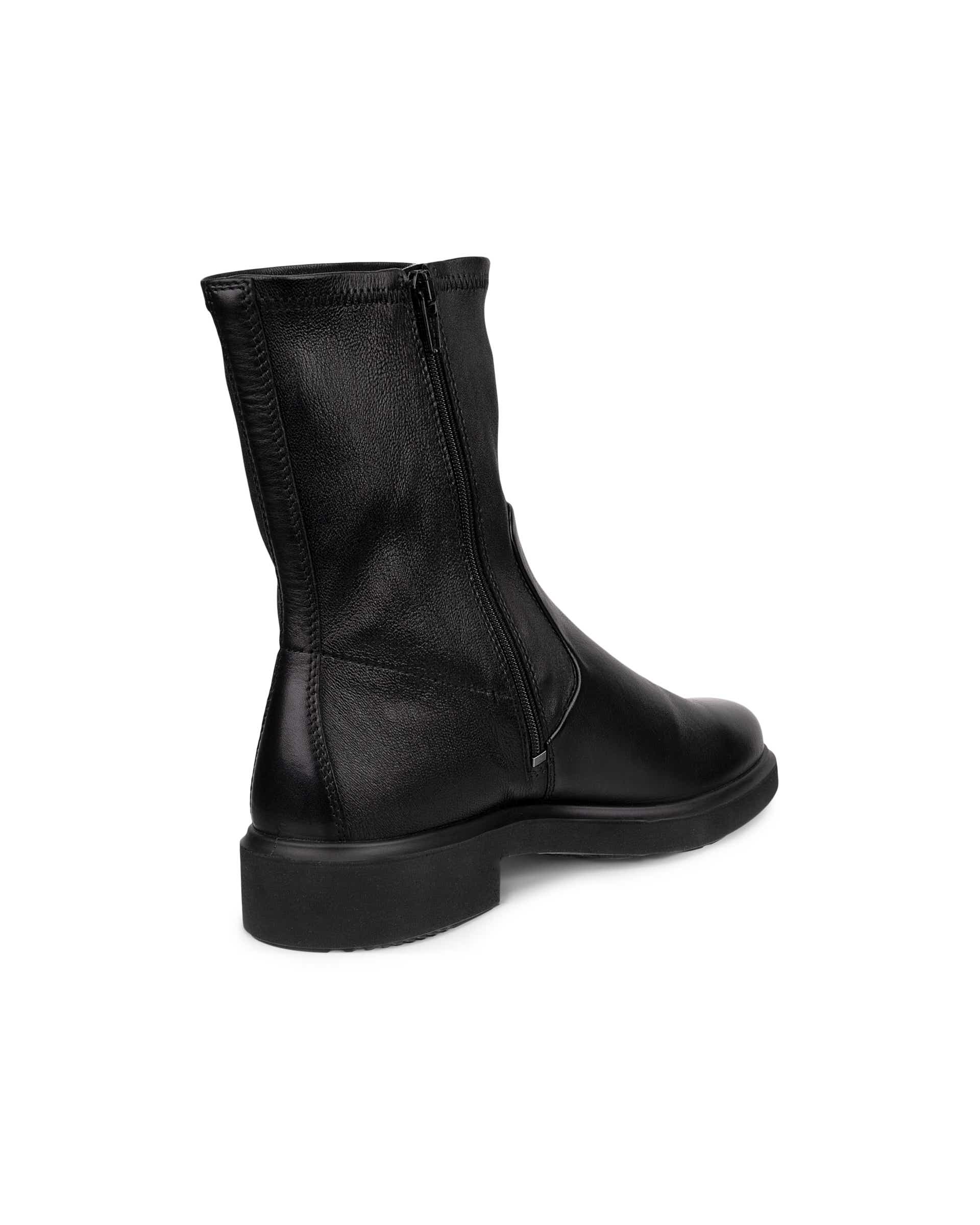 Women's ECCO® Metropole Amsterdam Leather Mid-Cut Boot - Black - Back