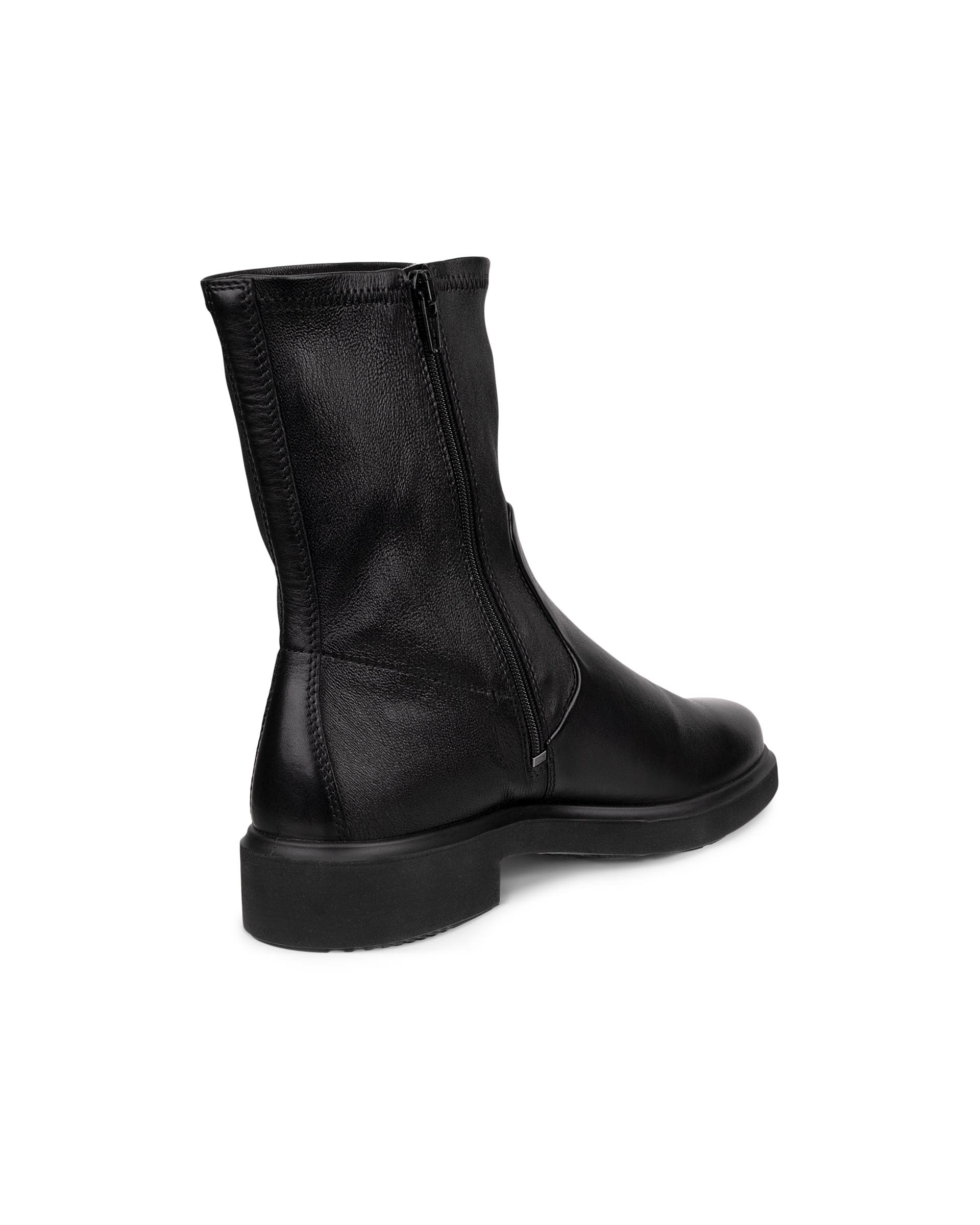 Women's ECCO® Metropole Amsterdam Leather Mid-Cut Boot - Black - Back