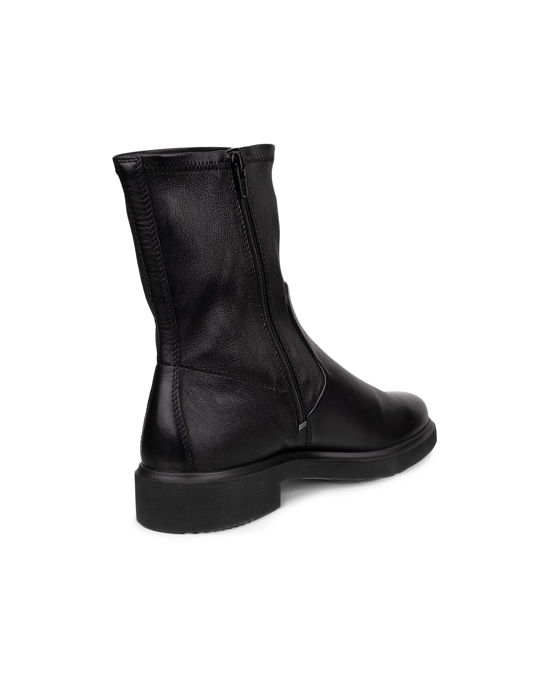 Women's ECCO® Metropole Amsterdam Leather Mid-Cut Boot - Black - Back