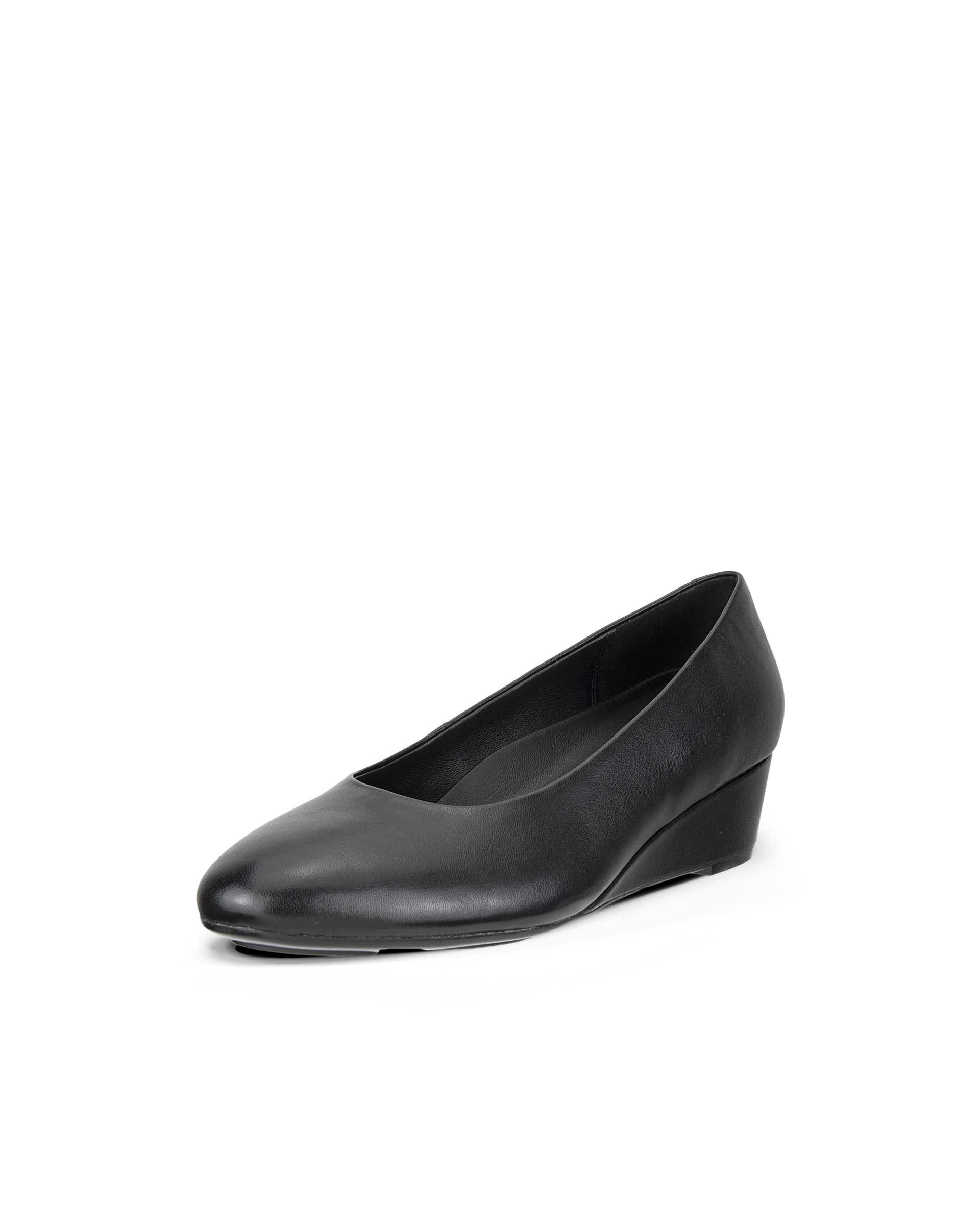 ECCO® ELEVATE WEDGE escarpins en cuir à talon carré pour femme - Noir - Main