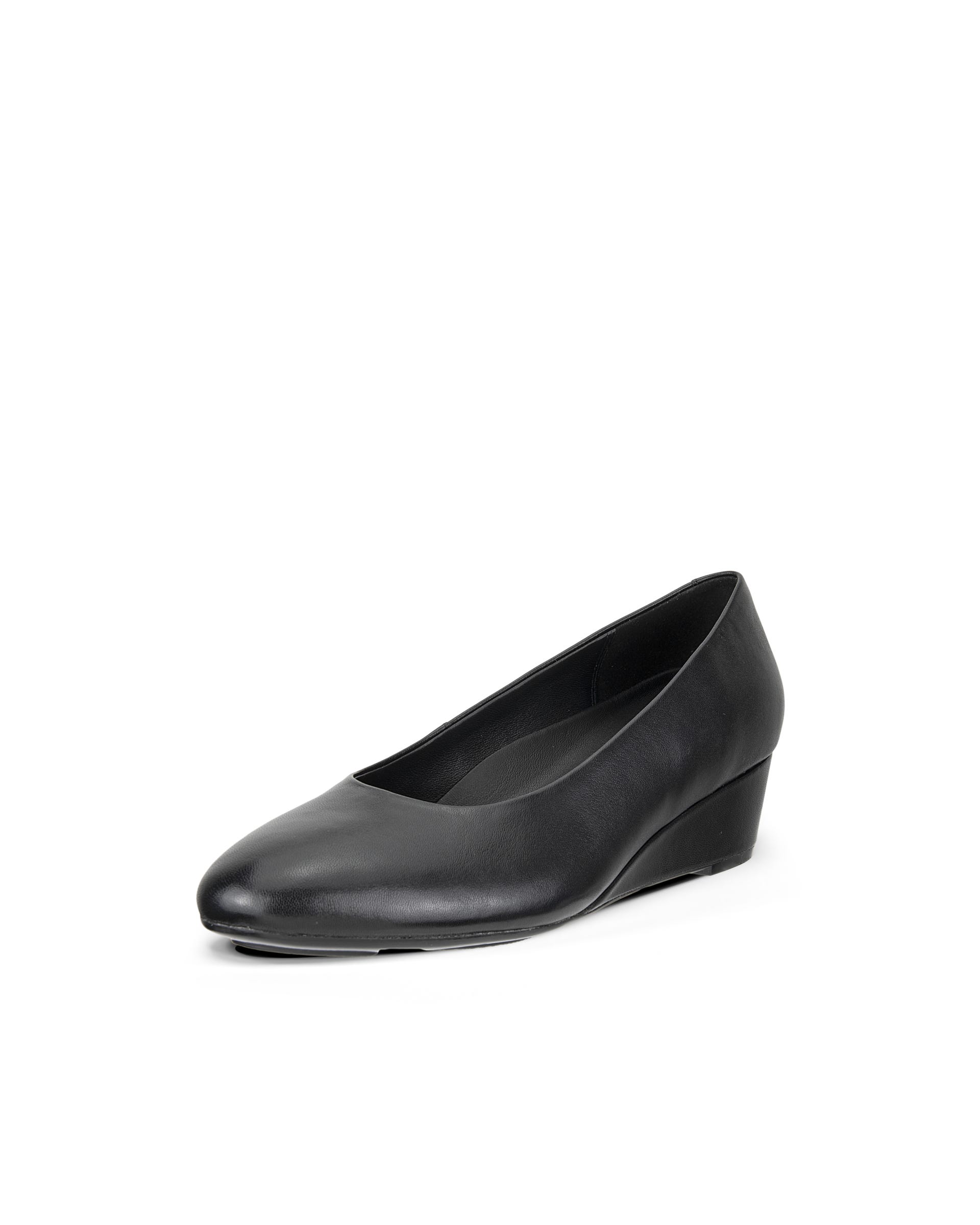 ECCO® ELEVATE WEDGE escarpins en cuir à talon carré pour femme - Noir - Outside