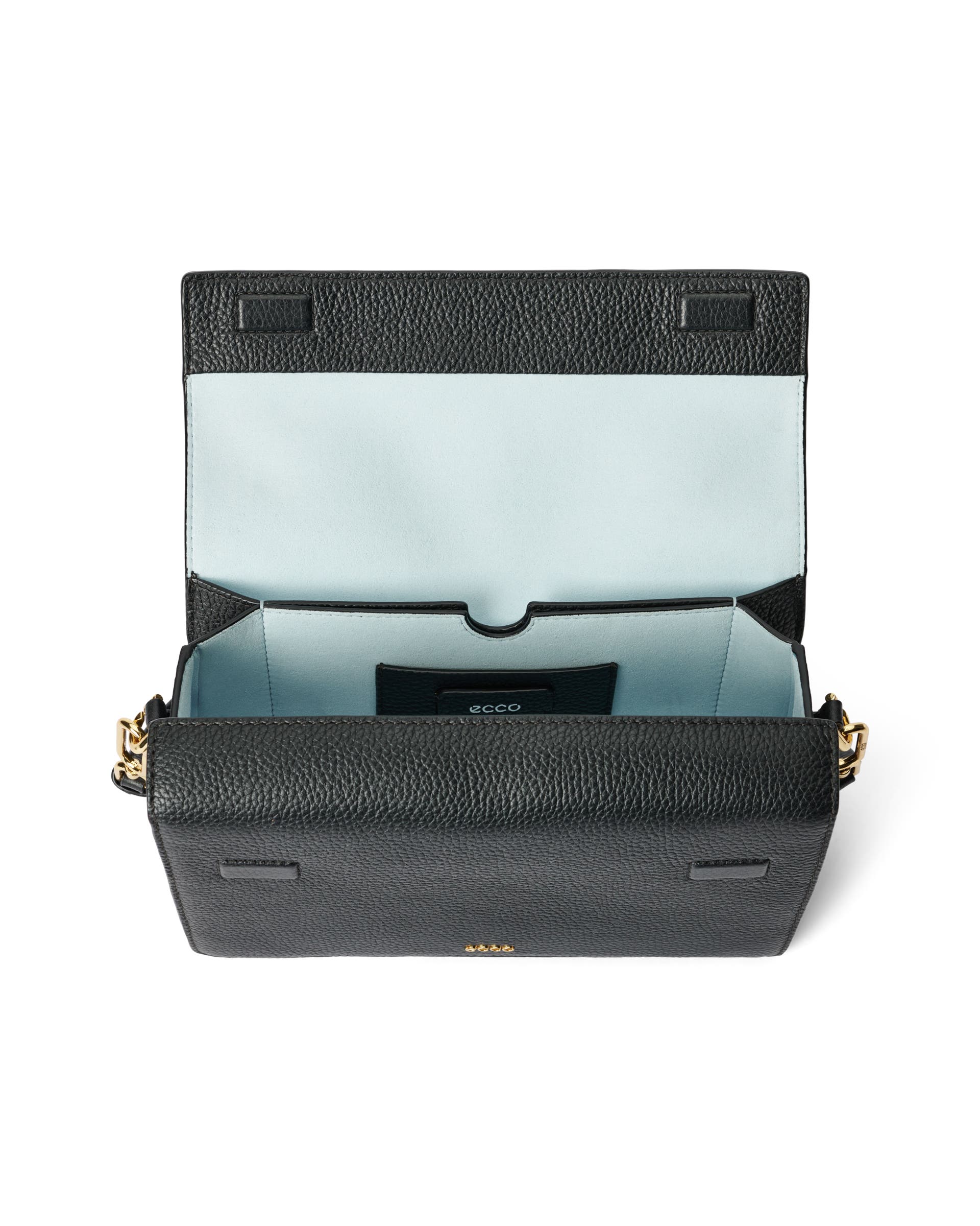 ECCO® 가죽 핀치 크로스바디 백 - 블랙 - Inside