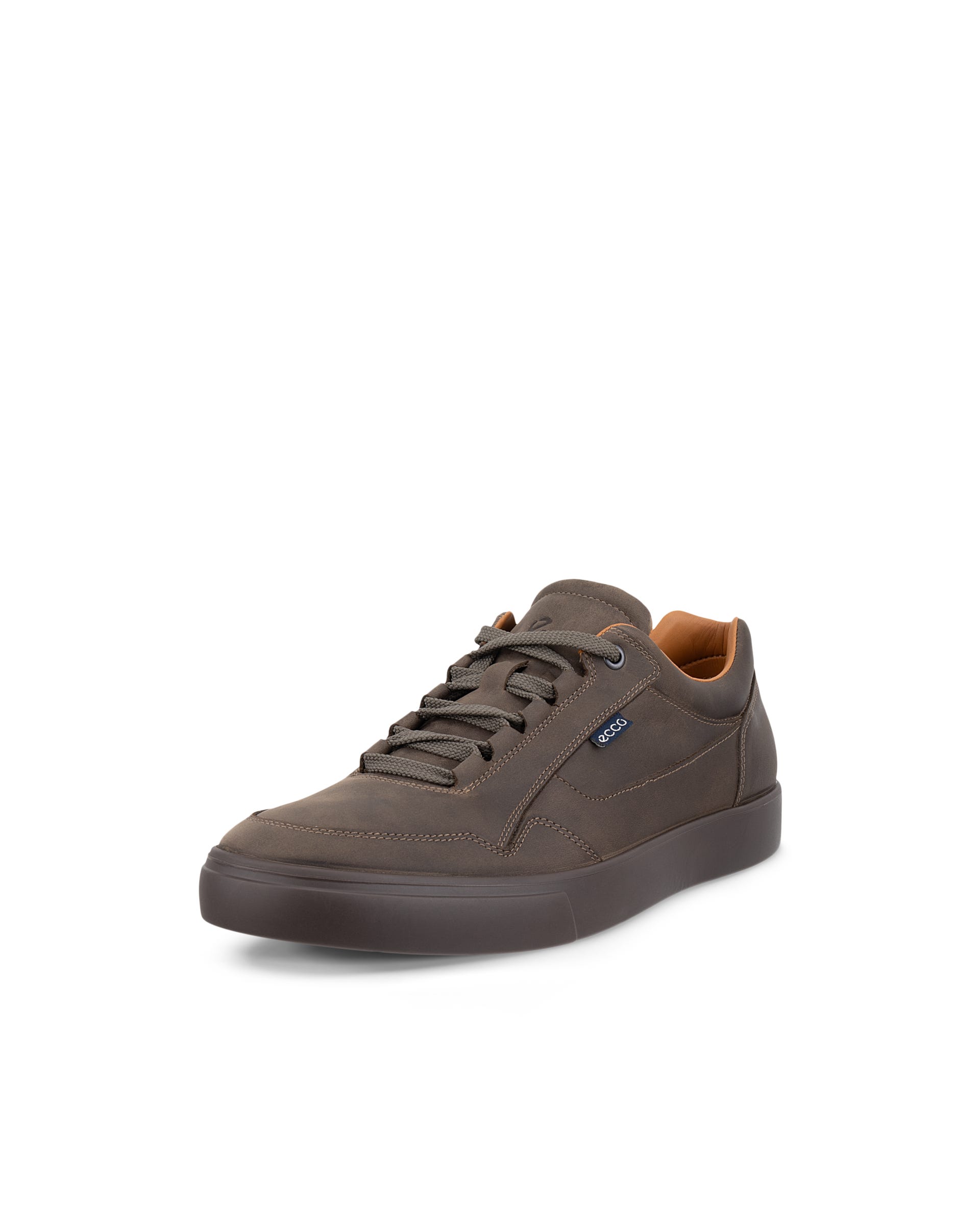 Men's ECCO® SOFT 10 Nubuck Sneaker - Brown - Outside