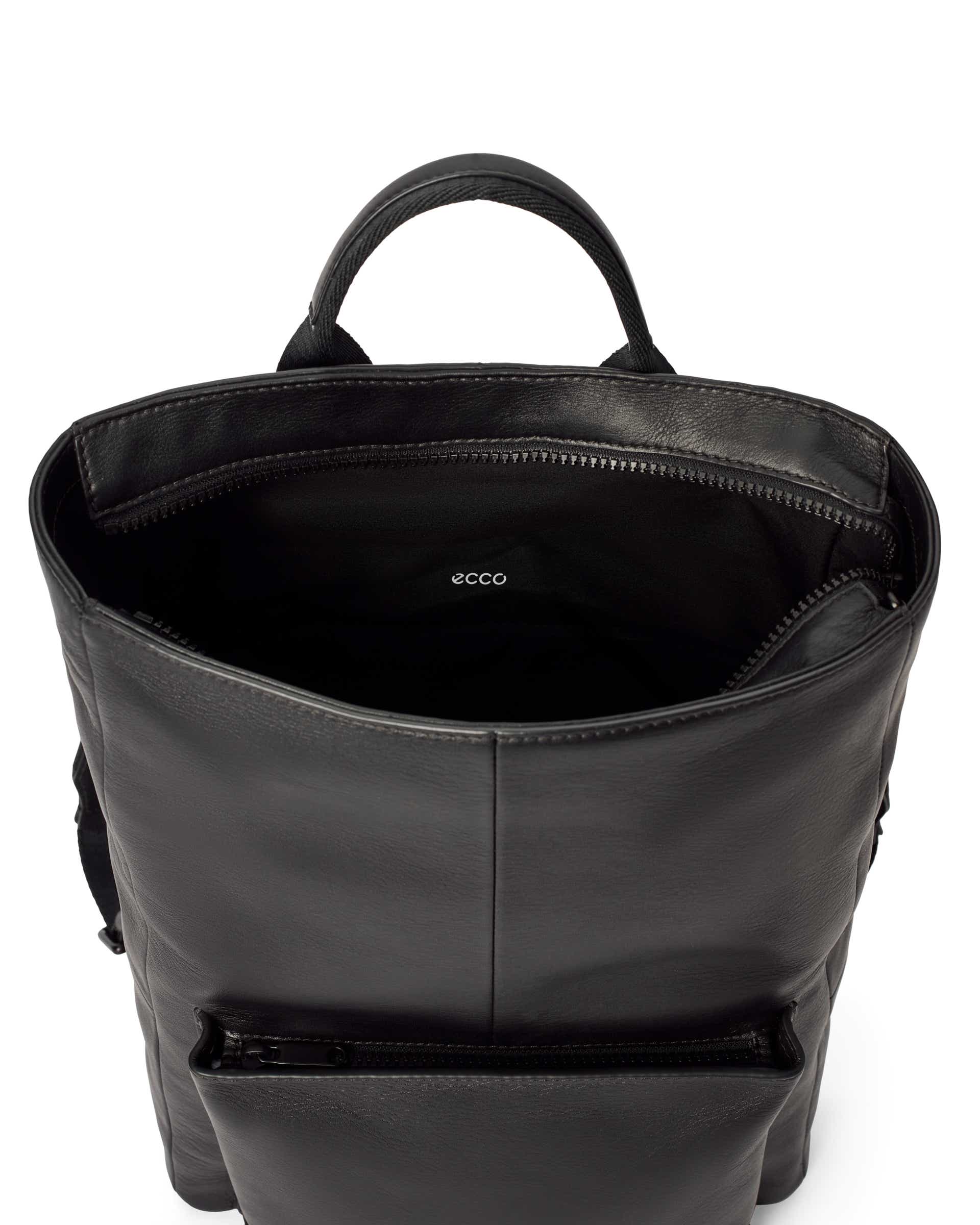 ECCO® SQUARE PACK CITY Herren Quadratischer Rucksack aus Leder - Schwarz - Inside