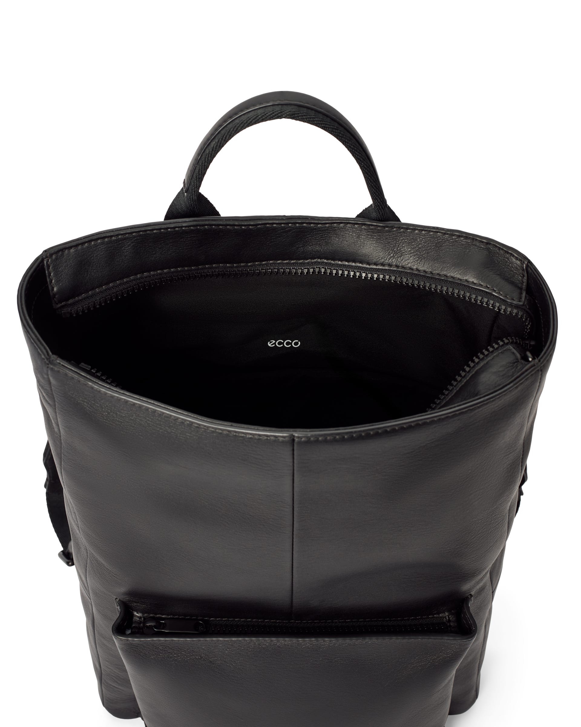 ECCO® SQUARE PACK CITY Herren Quadratischer Rucksack aus Leder - Schwarz - Main
