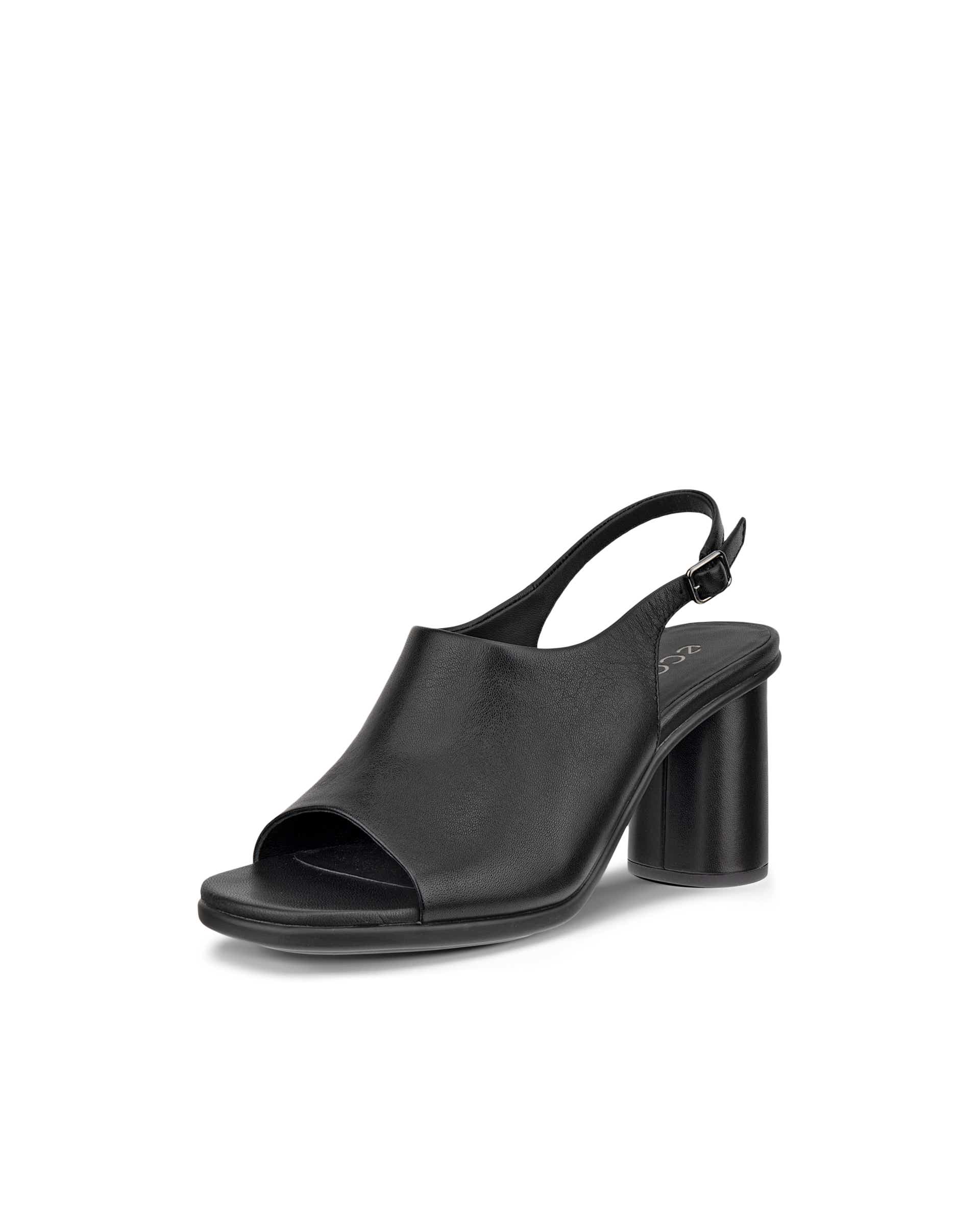 Women's ECCO® Sculpted Alba 65 Leather Heeled Slingback Sandal - Black - Main