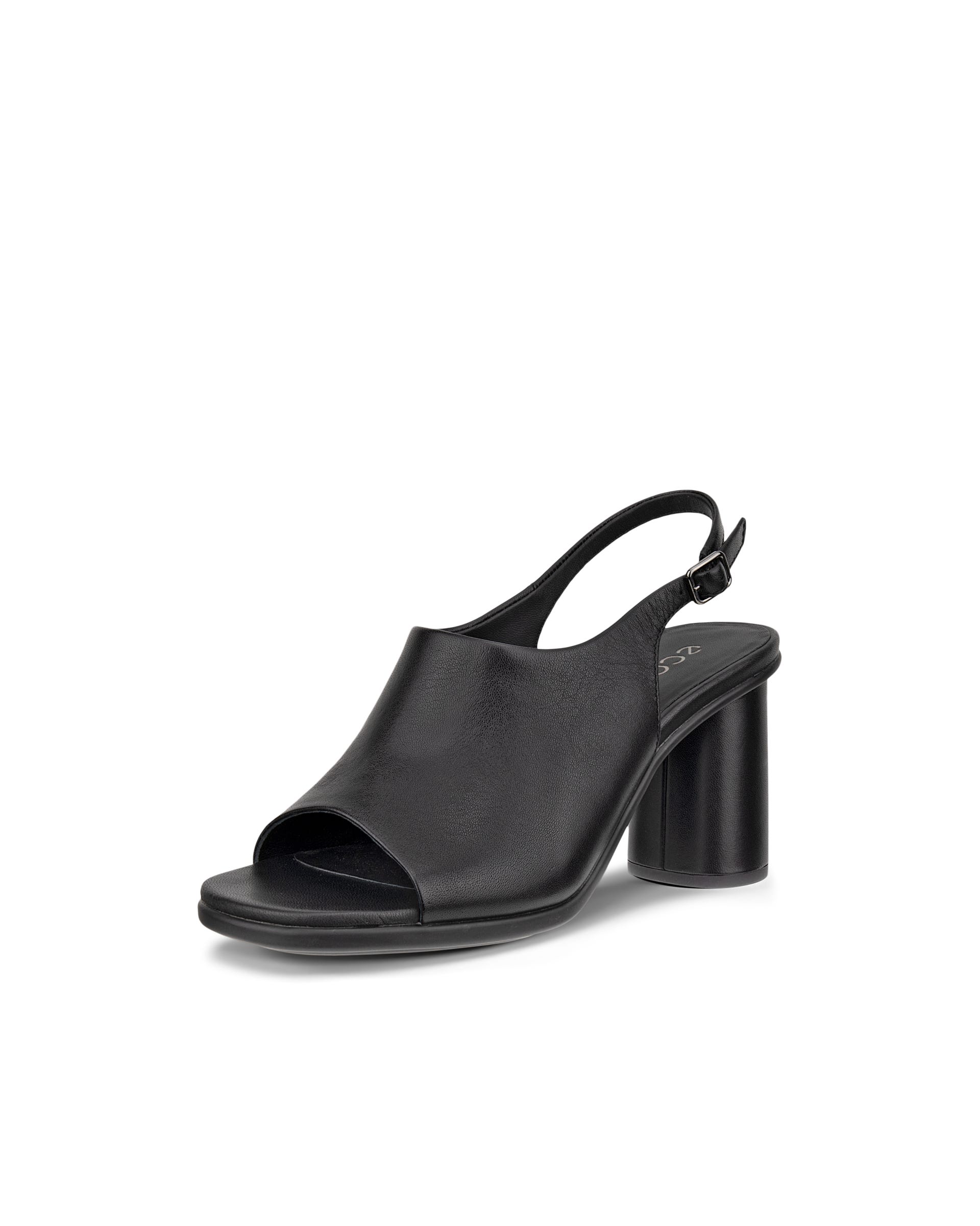 Women's ECCO® Sculpted Alba 65 Leather Heeled Slingback Sandal - Black - Main
