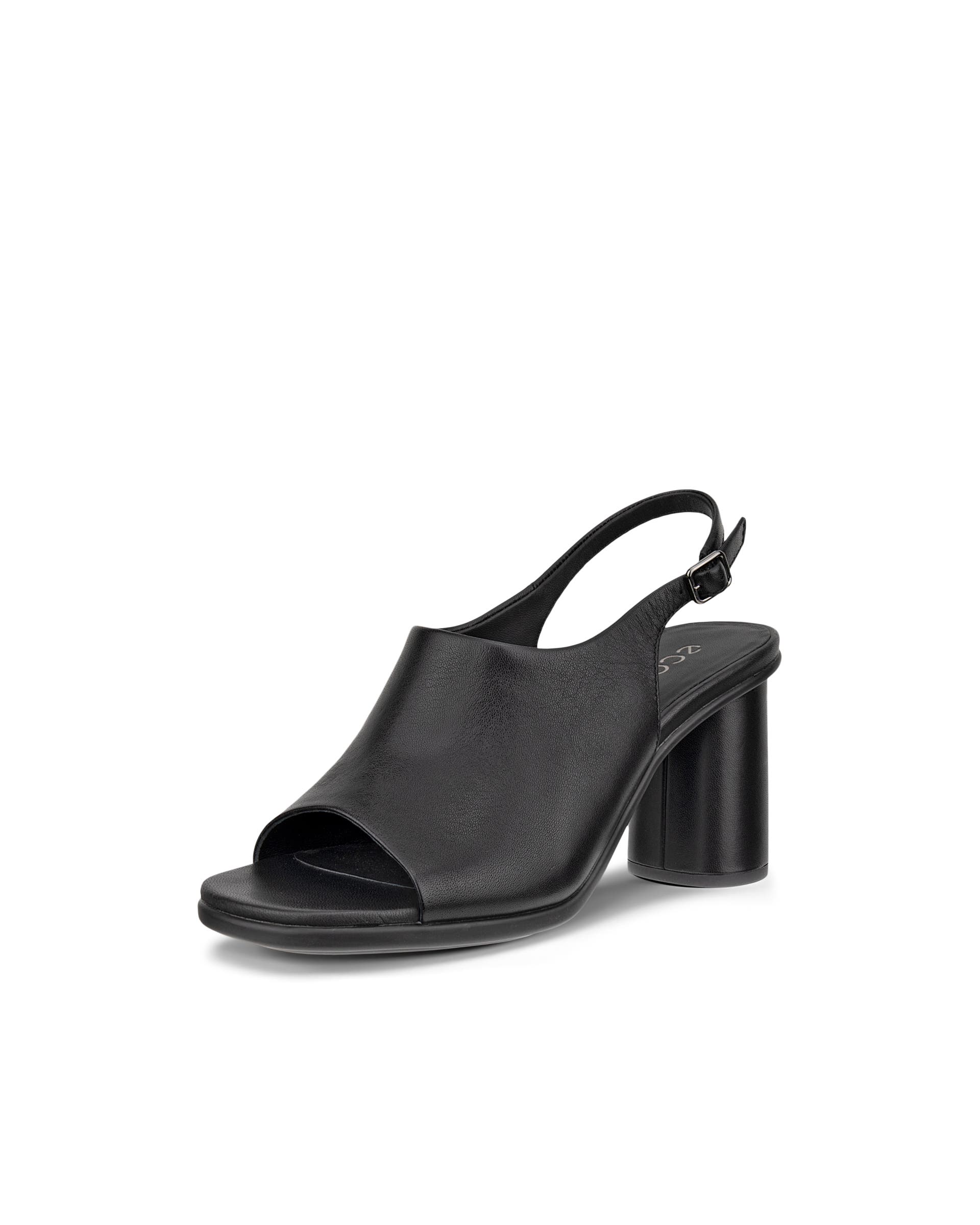 Women's ECCO® Sculpted Alba 65 Leather Heeled Slingback Sandal - Black - Main
