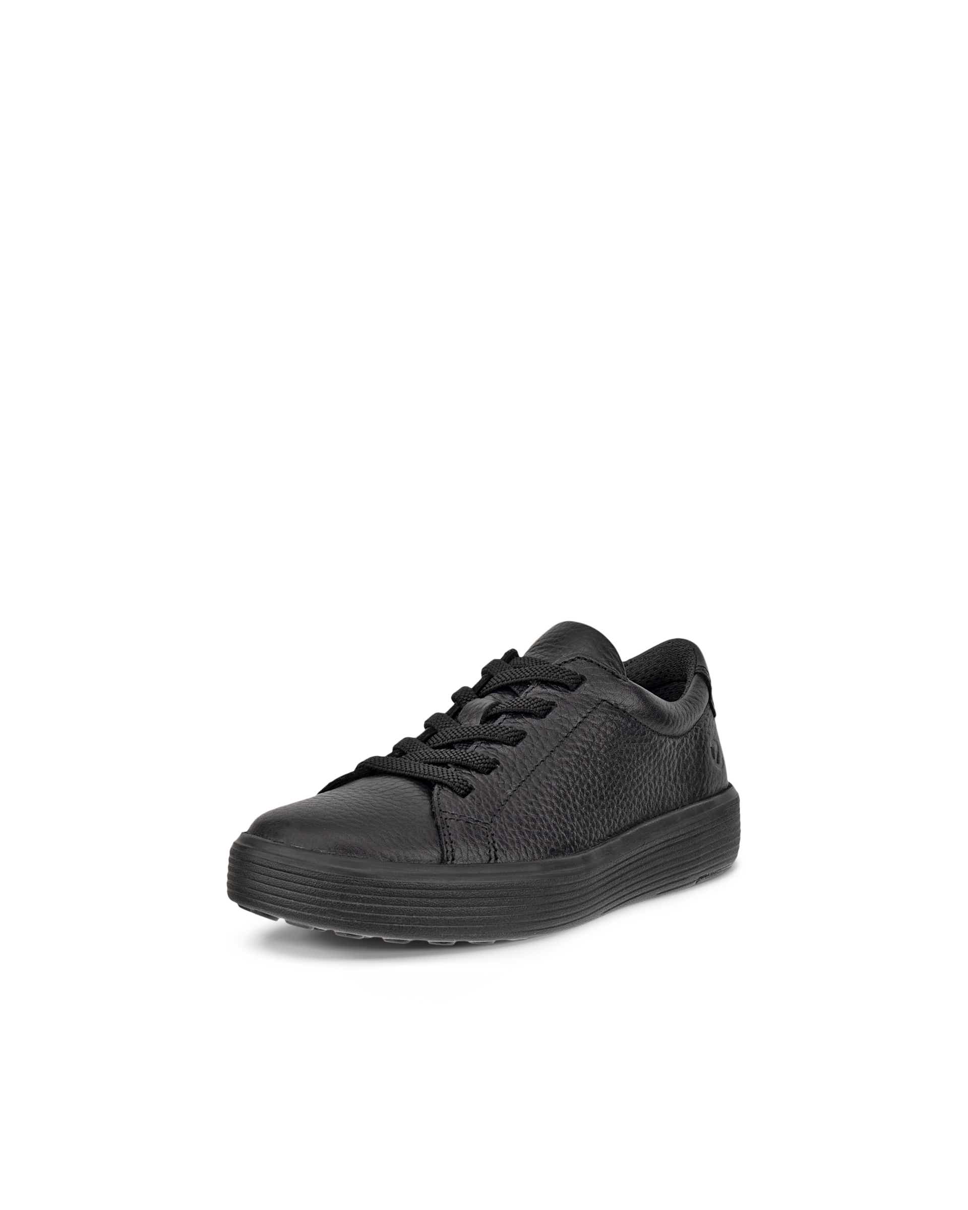 Kids' ECCO® Soft 60 Leather Trainer - Black - Main