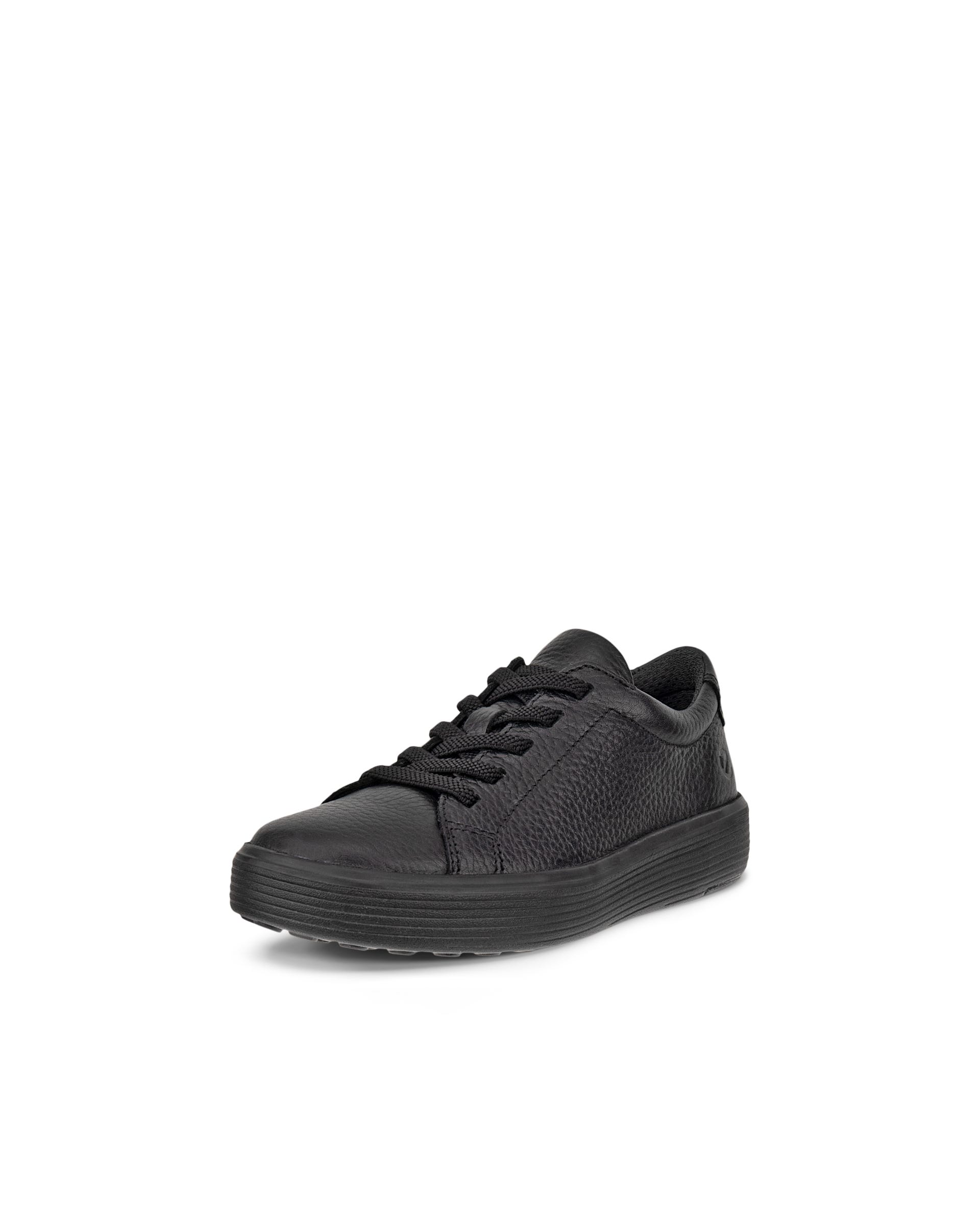 Kids' ECCO® Soft 60 Leather Trainer - Black - Main
