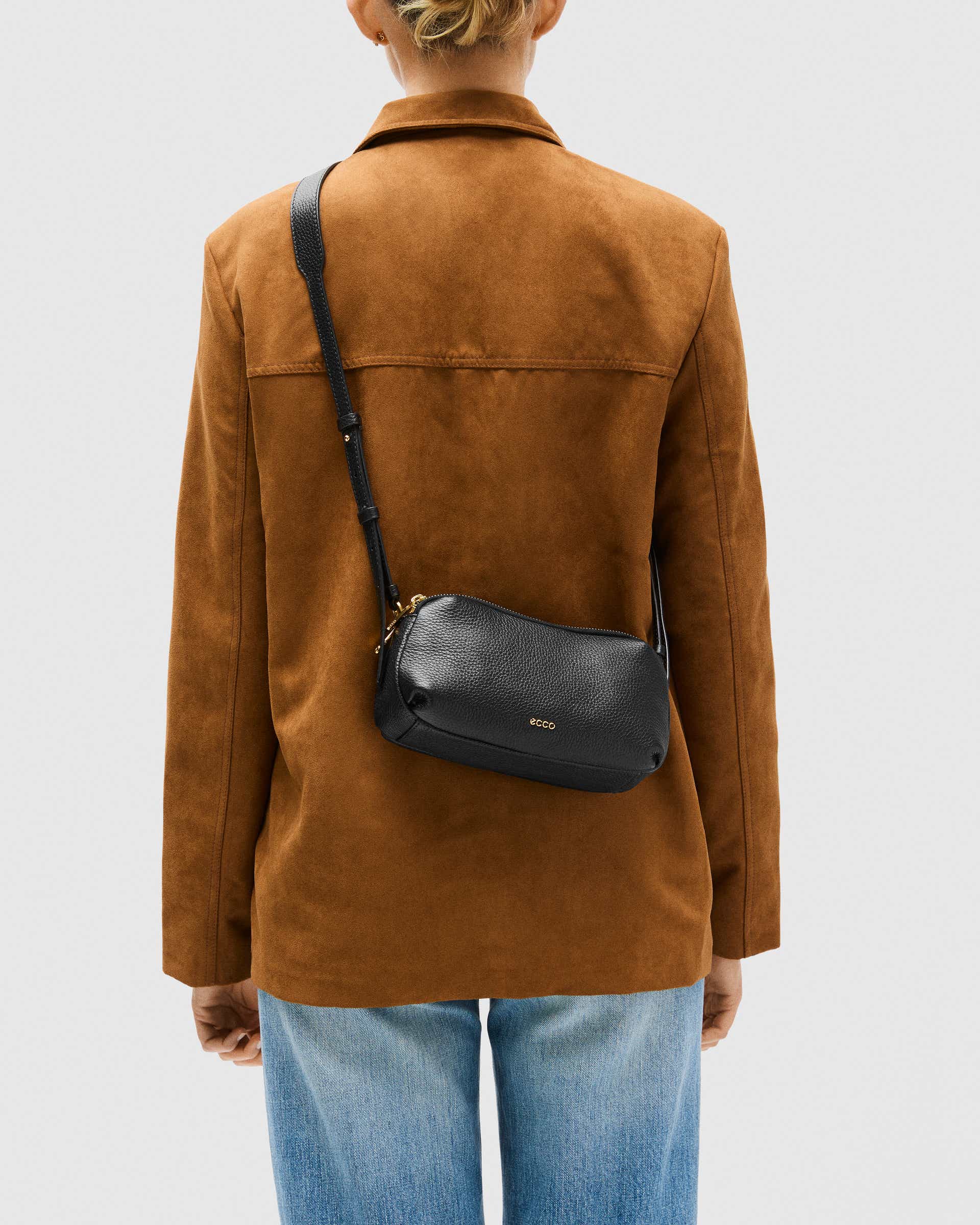 ECCO® Leather Curve Camera Bag - Black - Lifestyle image-1