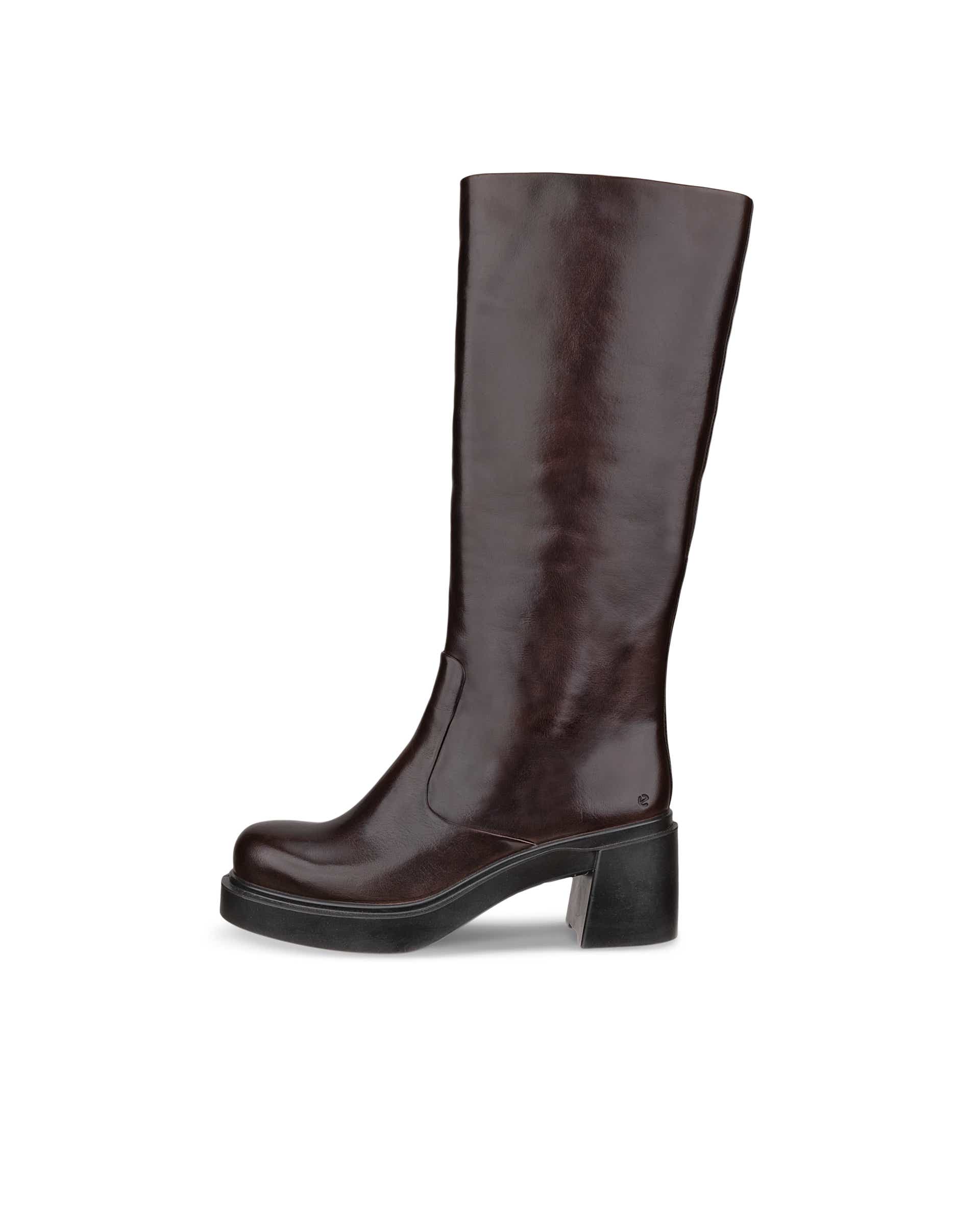 Women's ECCO® METROPOLE SEOUL 45 Leather High-Cut Boot - Brown - Outside