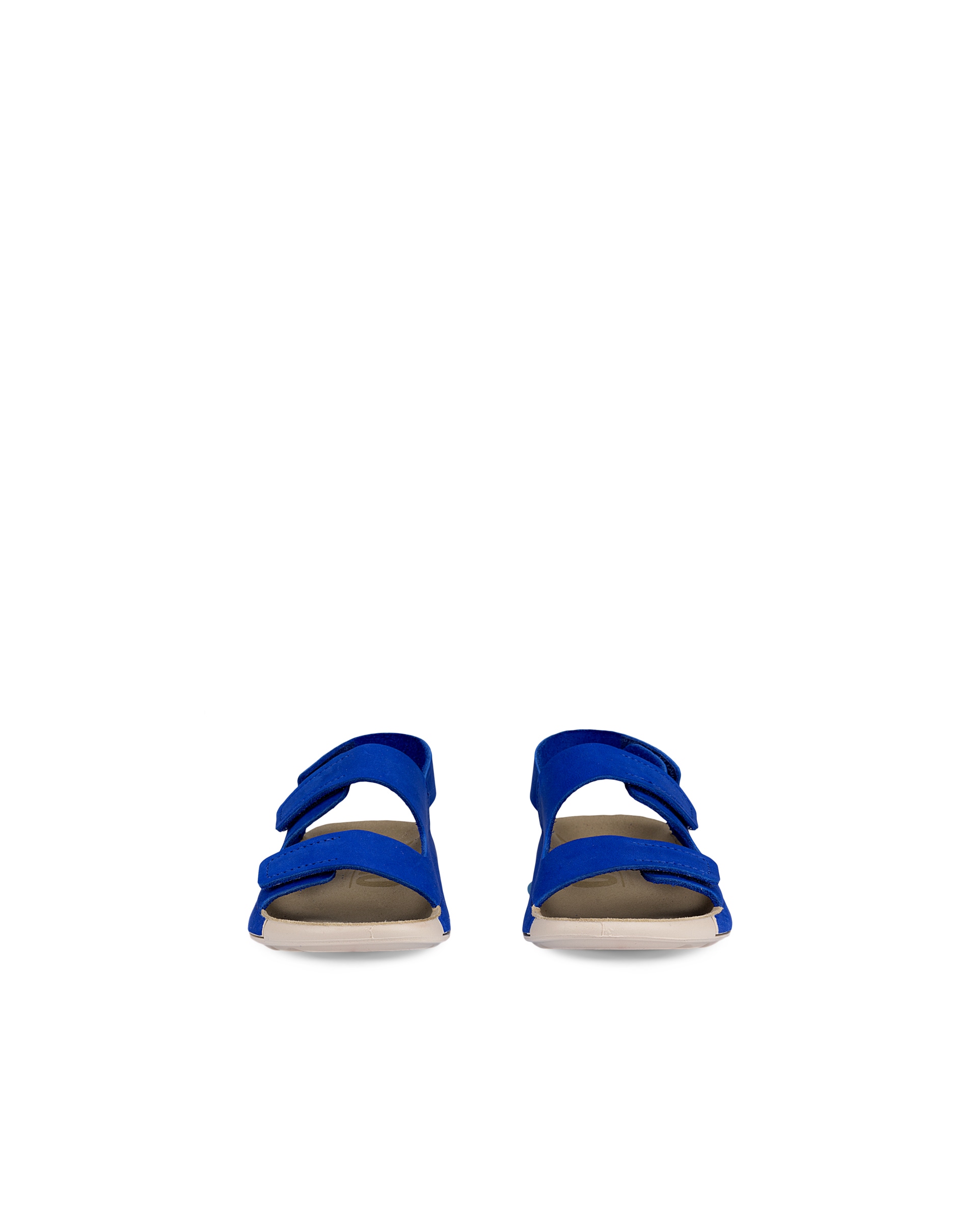 Kids' ECCO® Cozmo Leather Three-Strap Sandal - Blue - Front pair