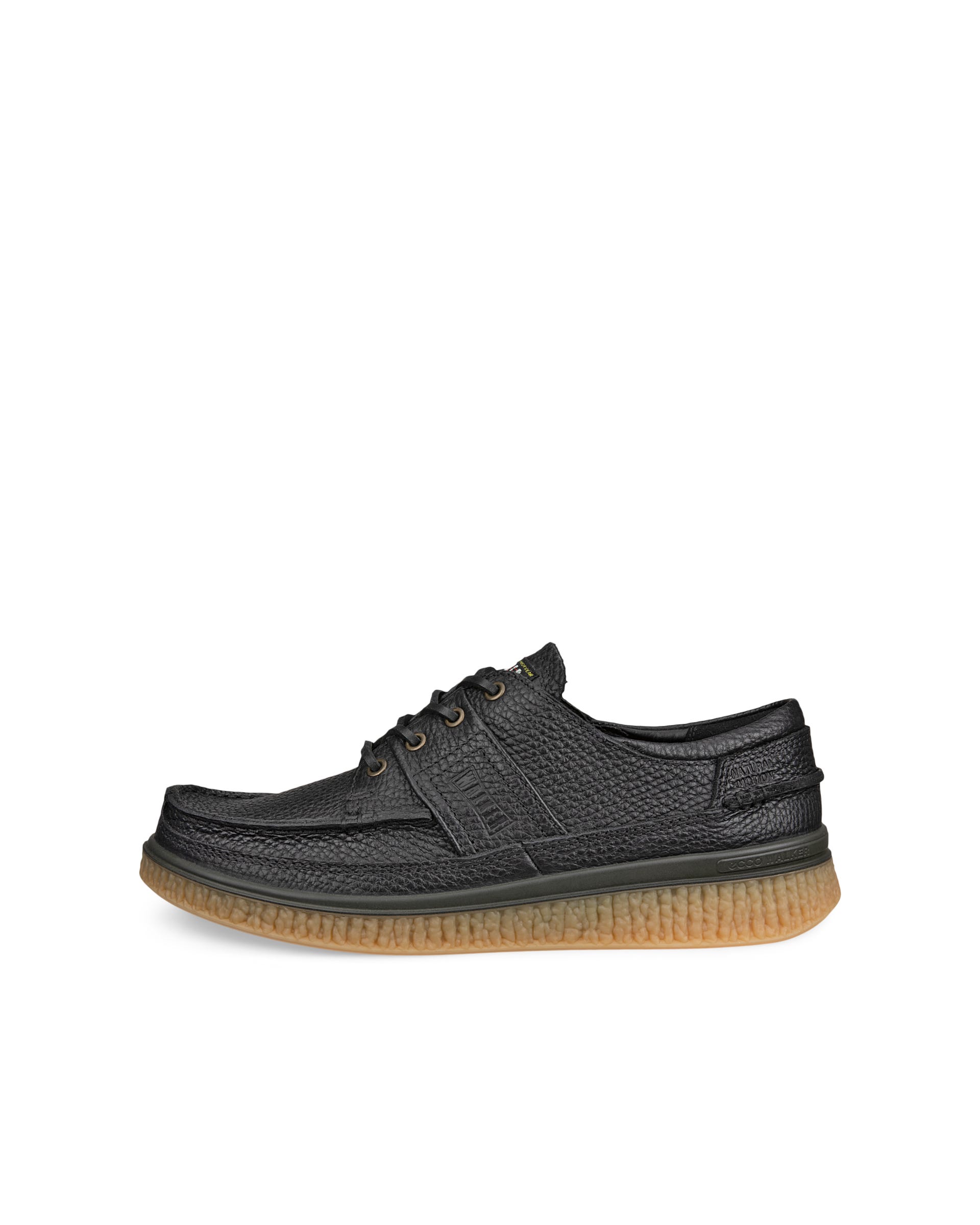 Męskie skórzane buty z ozdobnym szwem ECCO® WALKER 3.0 - Czarny - Outside