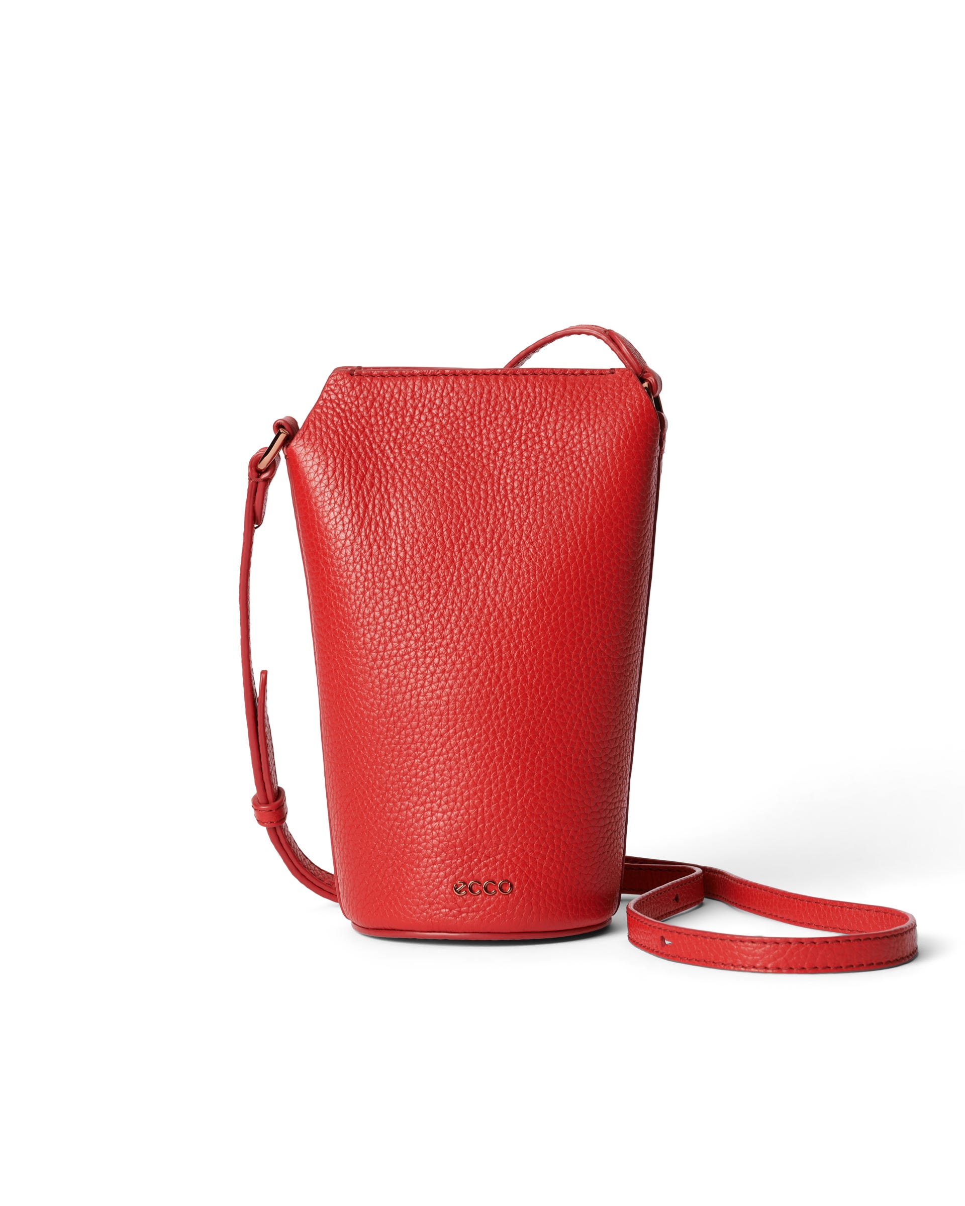 ECCO® Pot Pebbled Leather Crossbody Bag - Red - Main