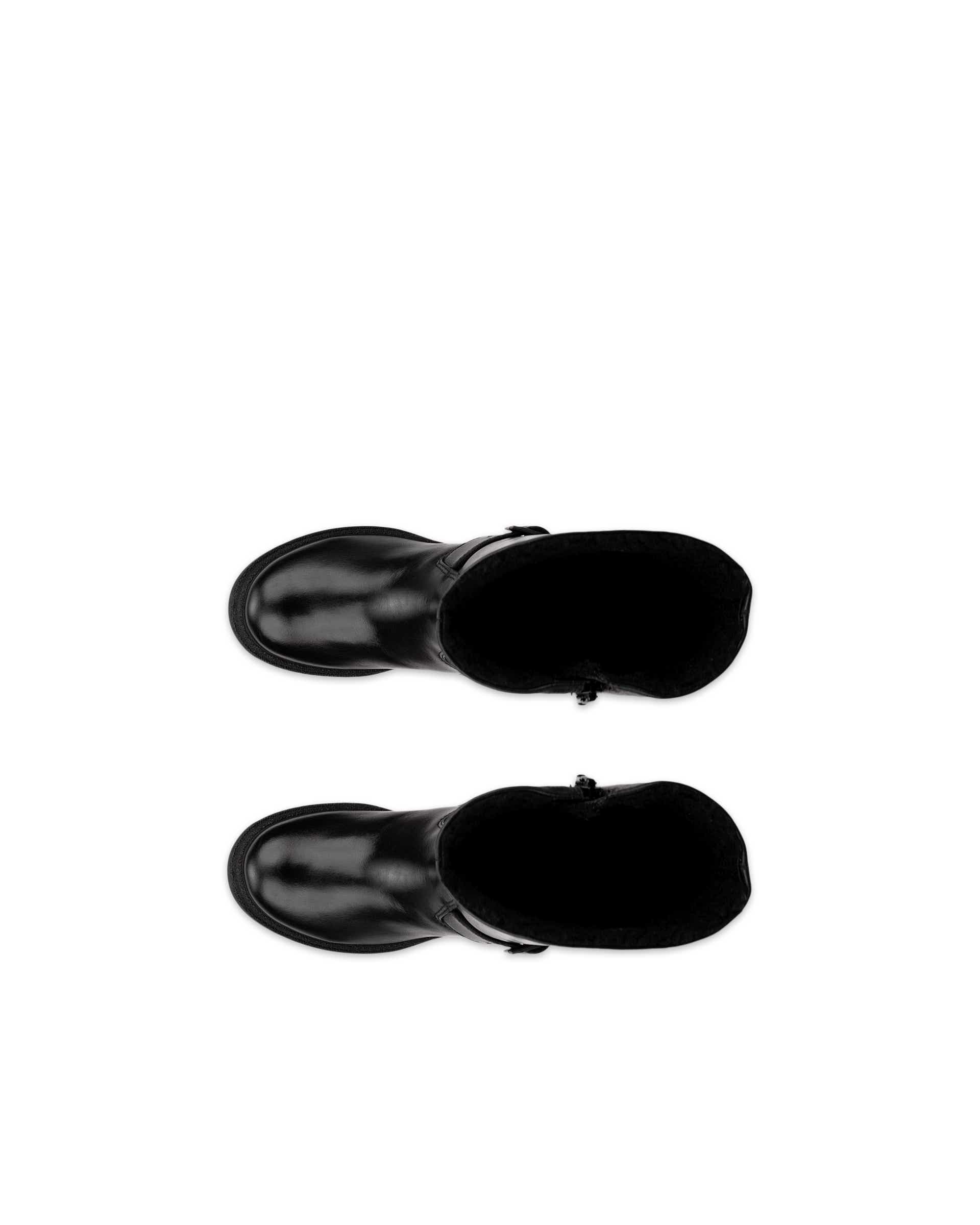 Kids' ECCO® Grainer Leather Waterproof High-Cut Boot - Black - Top left pair
