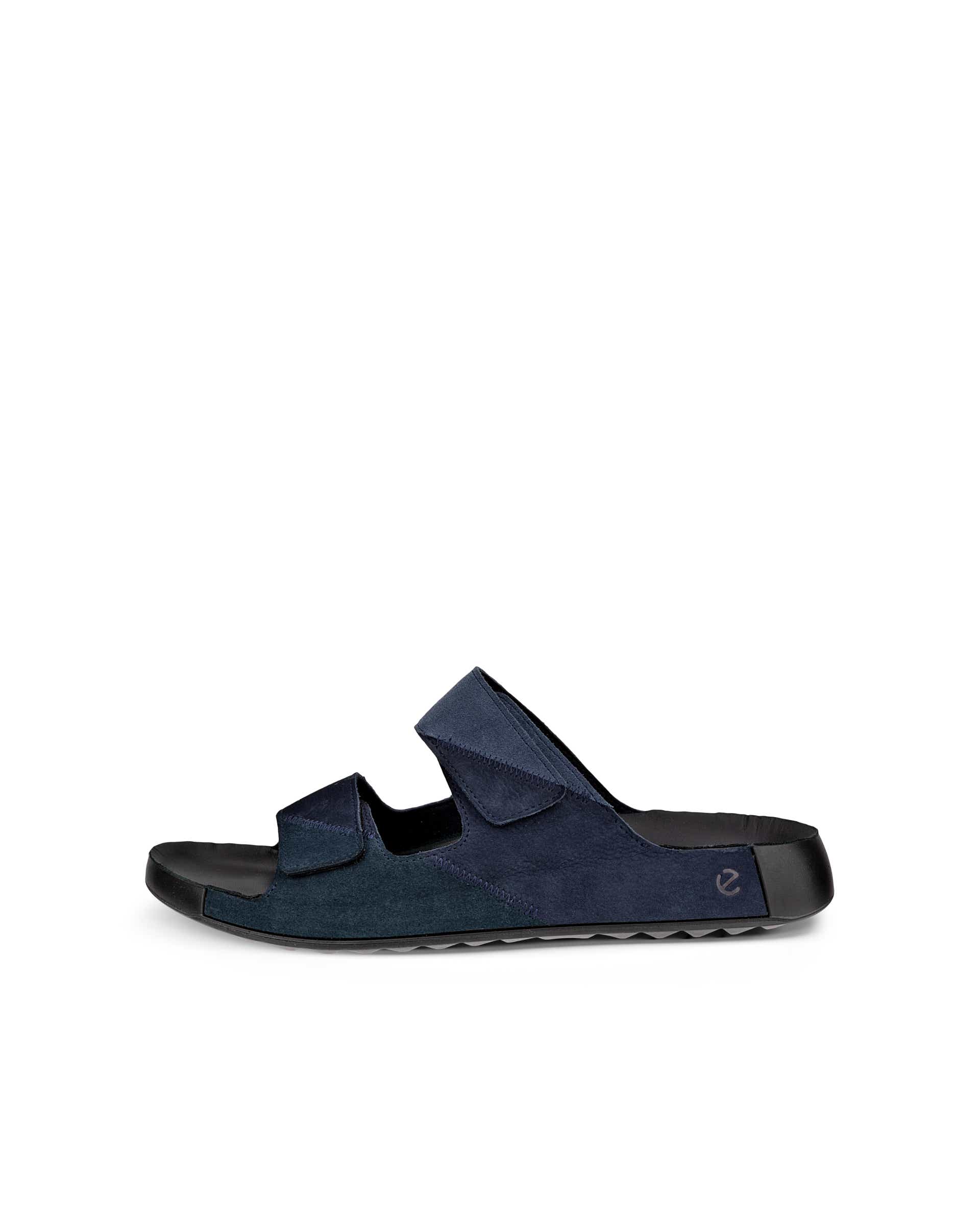 ECCO Cozmo Upcycle Slide メンズ レザー2ストラップサンダル - ブルー - Outside