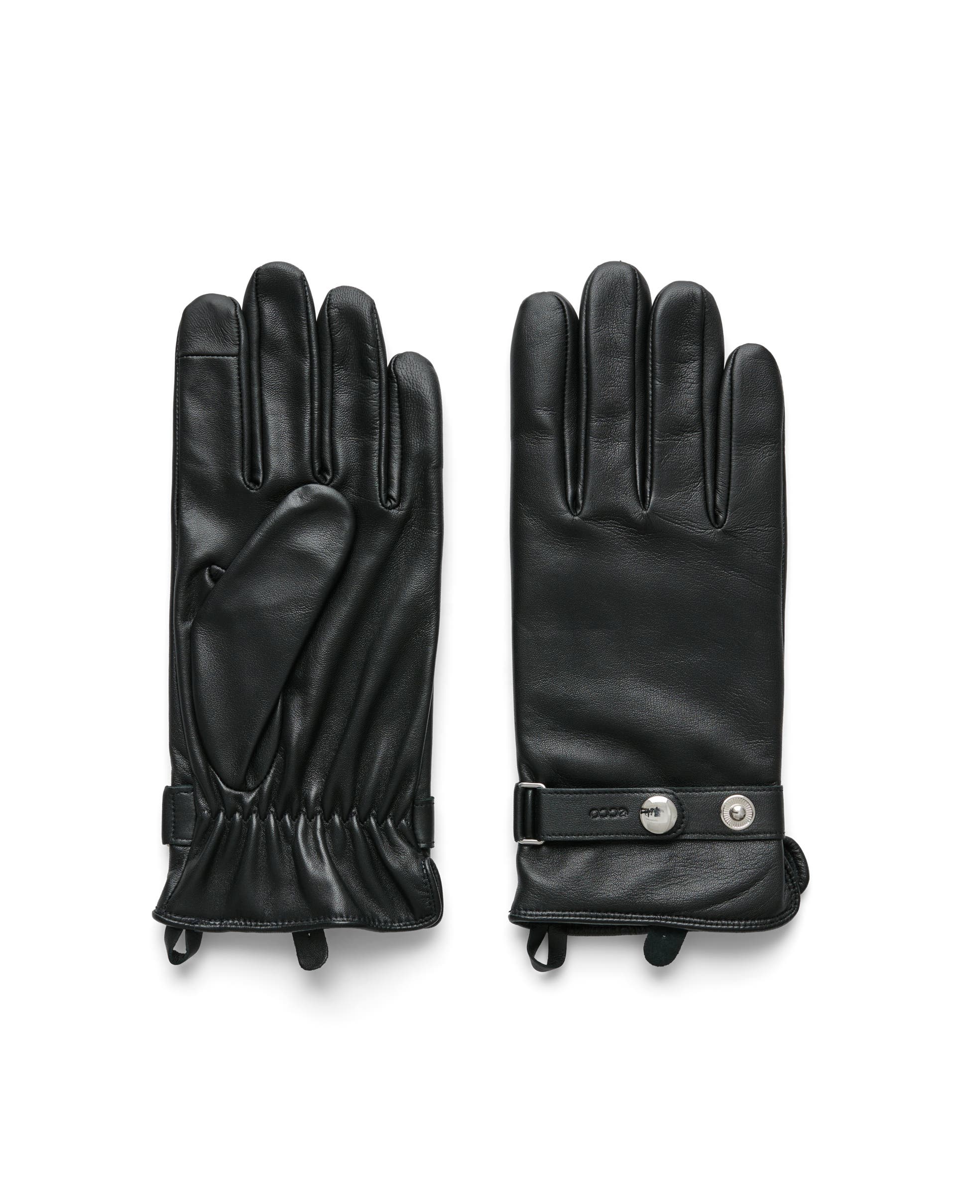 Men's ECCO® Gloves Leather Gloves - Black - Main