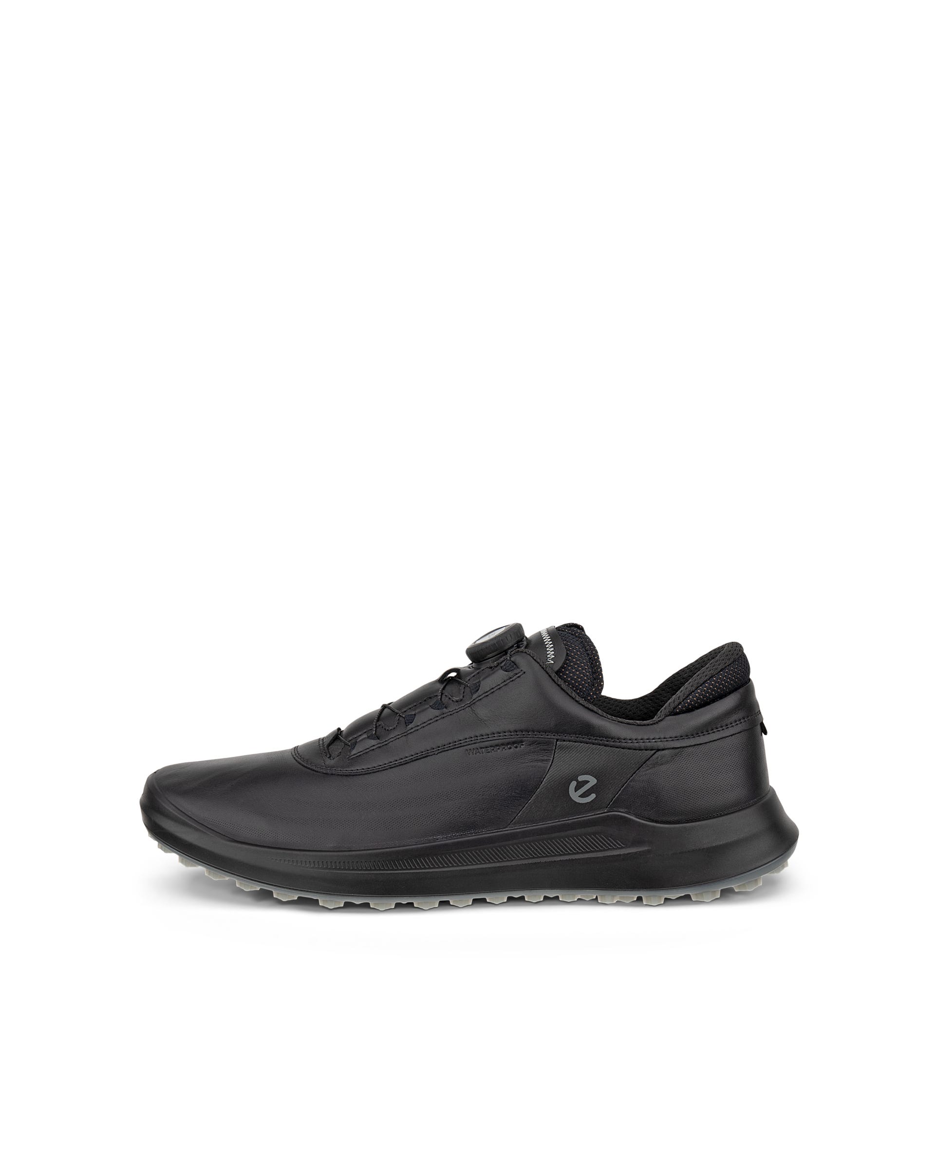 Men's ECCO® Golf Core Leather Waterproof Golf Shoe - Black - Outside