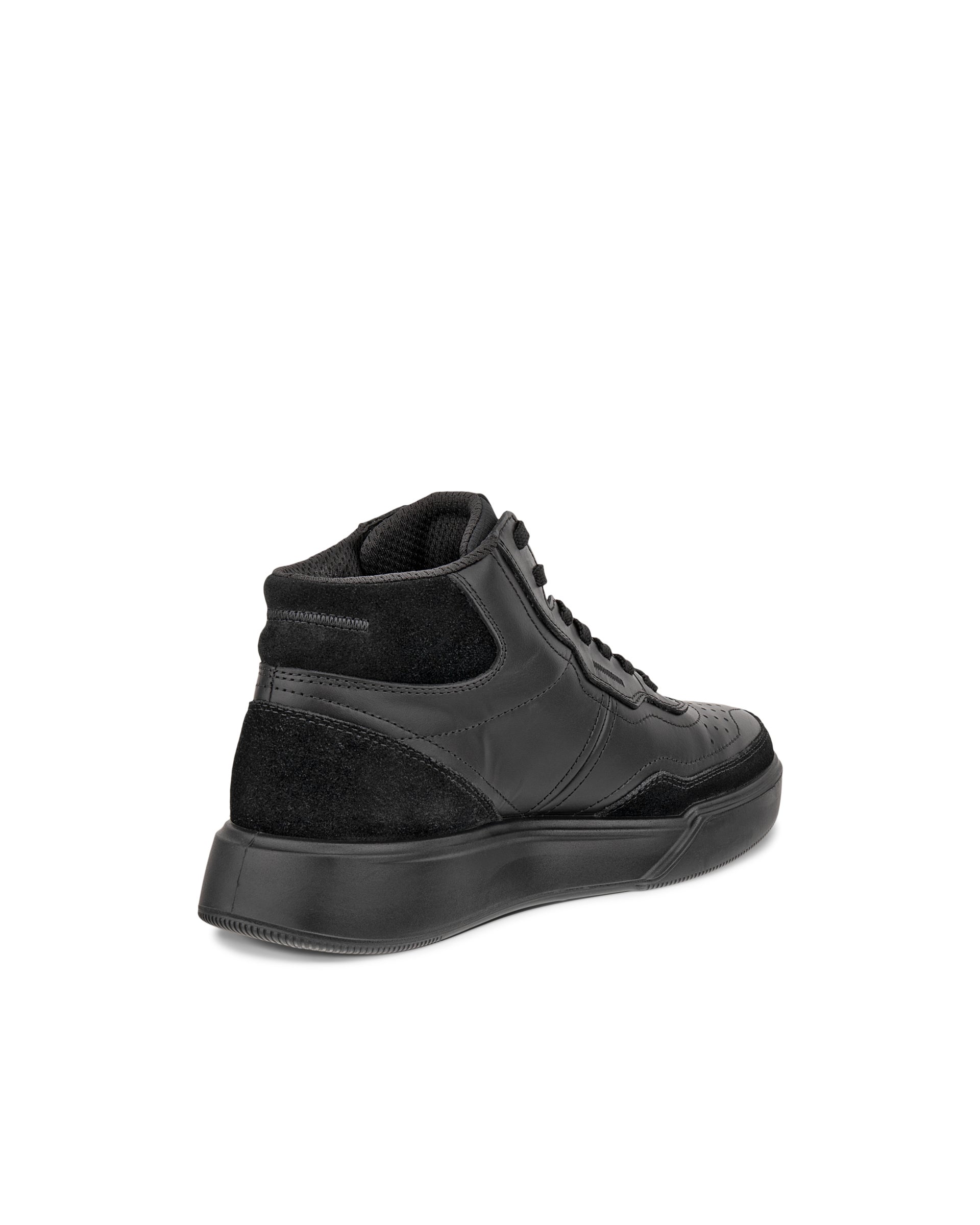 ECCO® STREET COURT ženske kožne tenisice iznad gležnja - Crna - Back