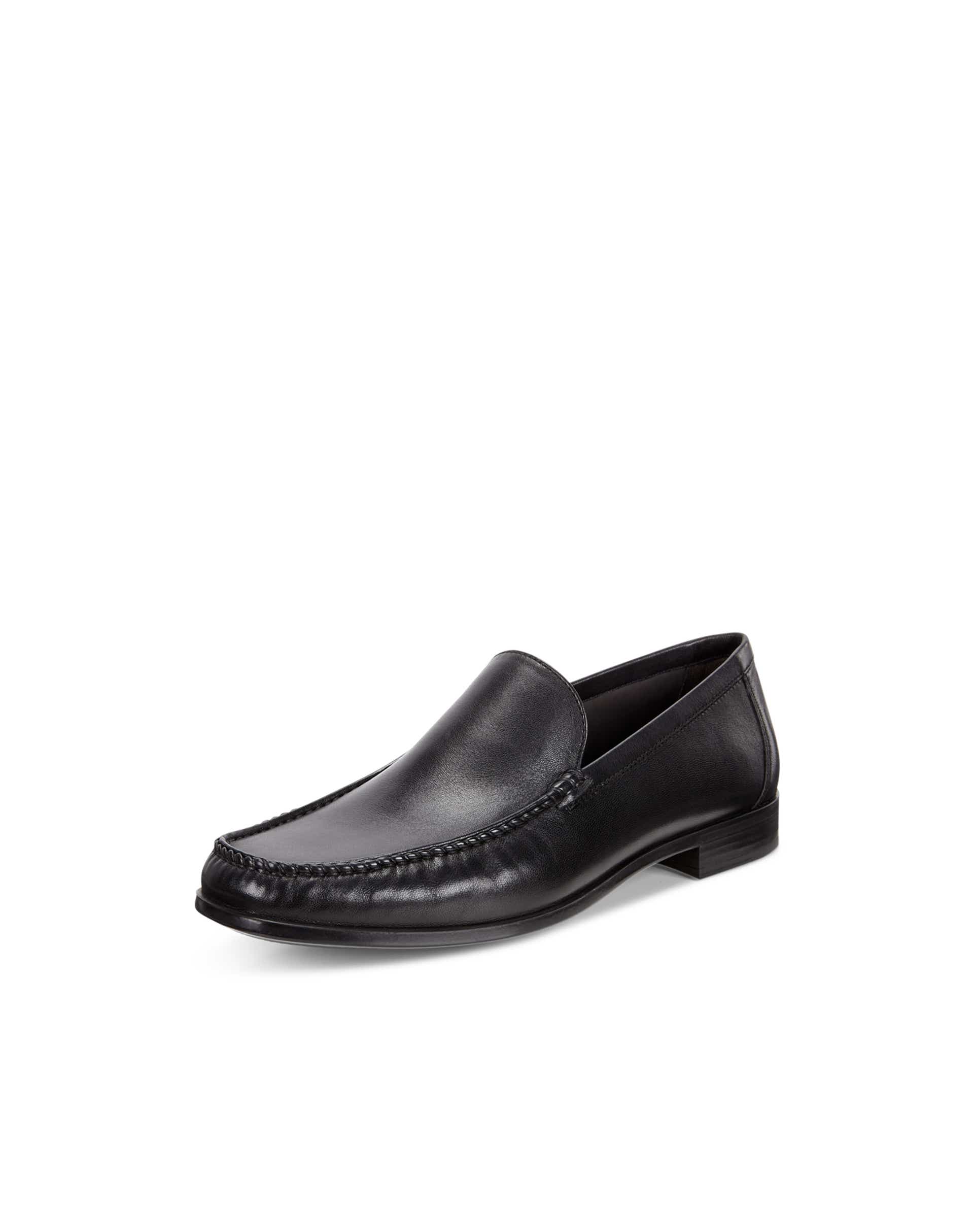 Men's ECCO® DRESS MOC Leather Loafer - Black - Main