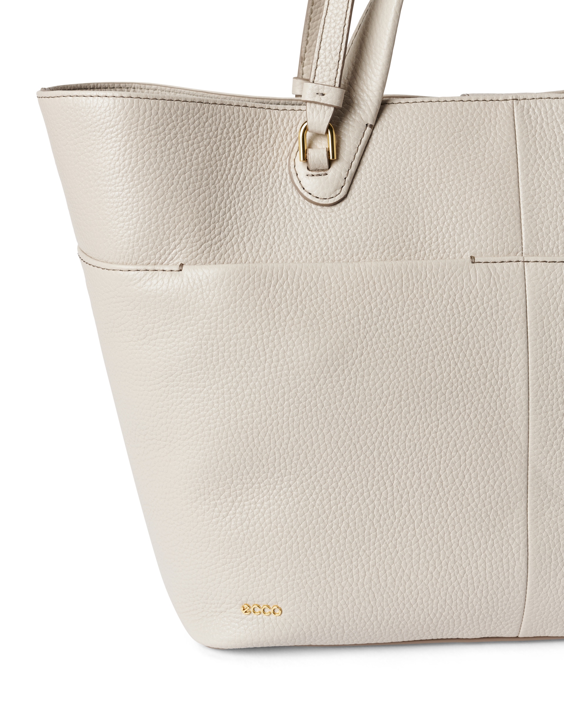 ECCOยฎ Leather Tote Bag - Beige - Detail-1