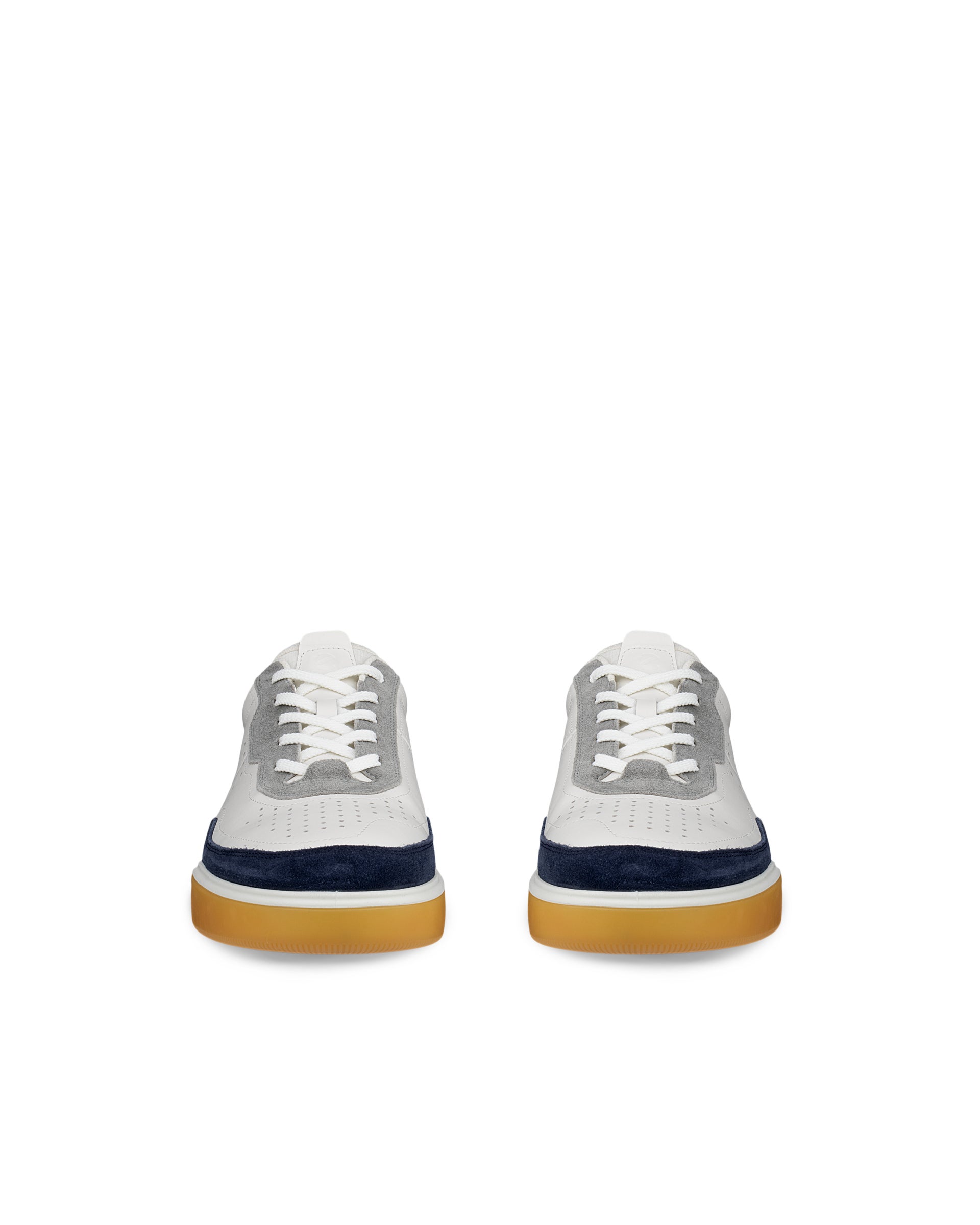 ECCO® Street Court Herren Ledersneaker - Weiss - Front pair