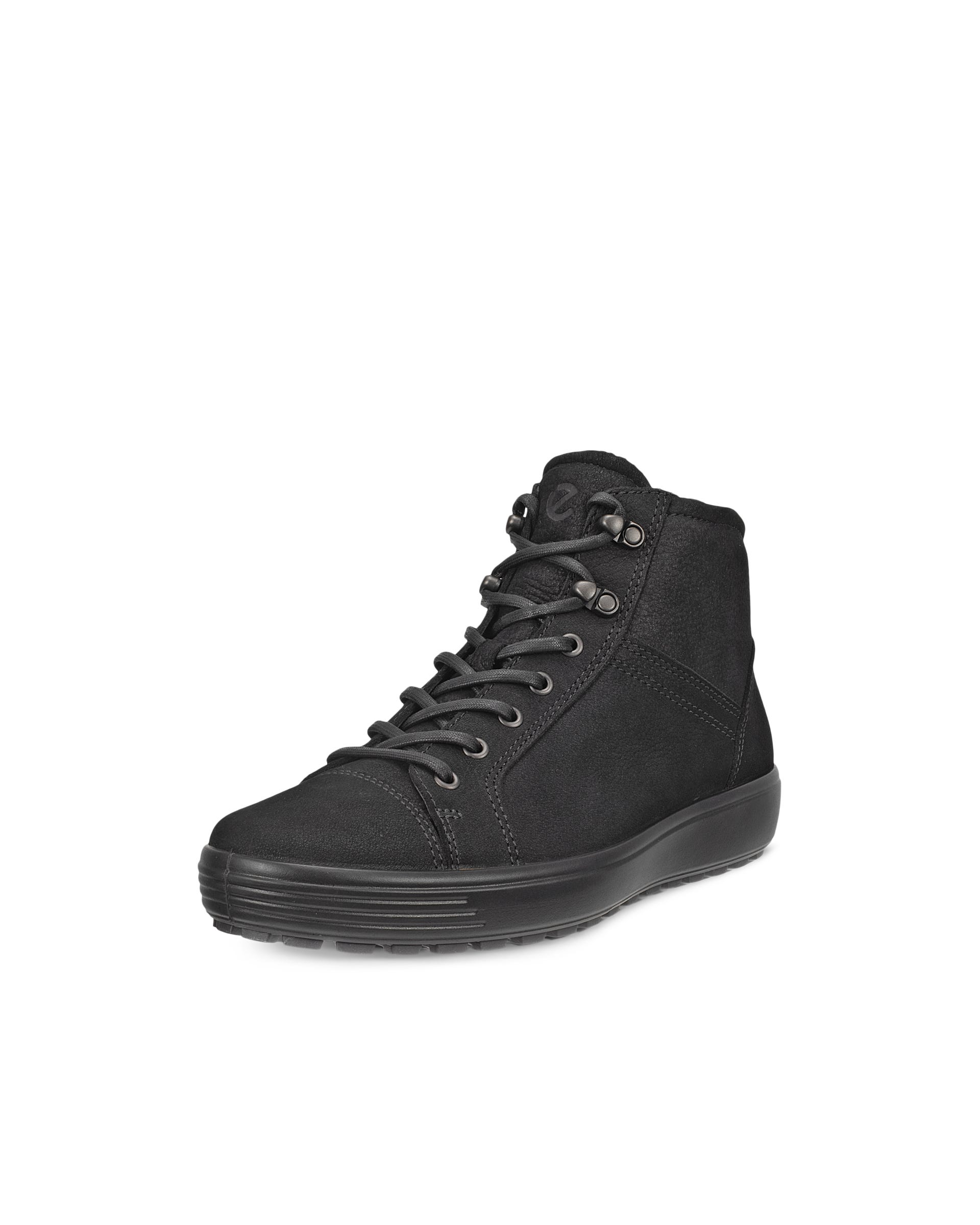 Men's ECCO® SOFT 7 TRED II Nubuck Sneaker Boot - Black - Outside