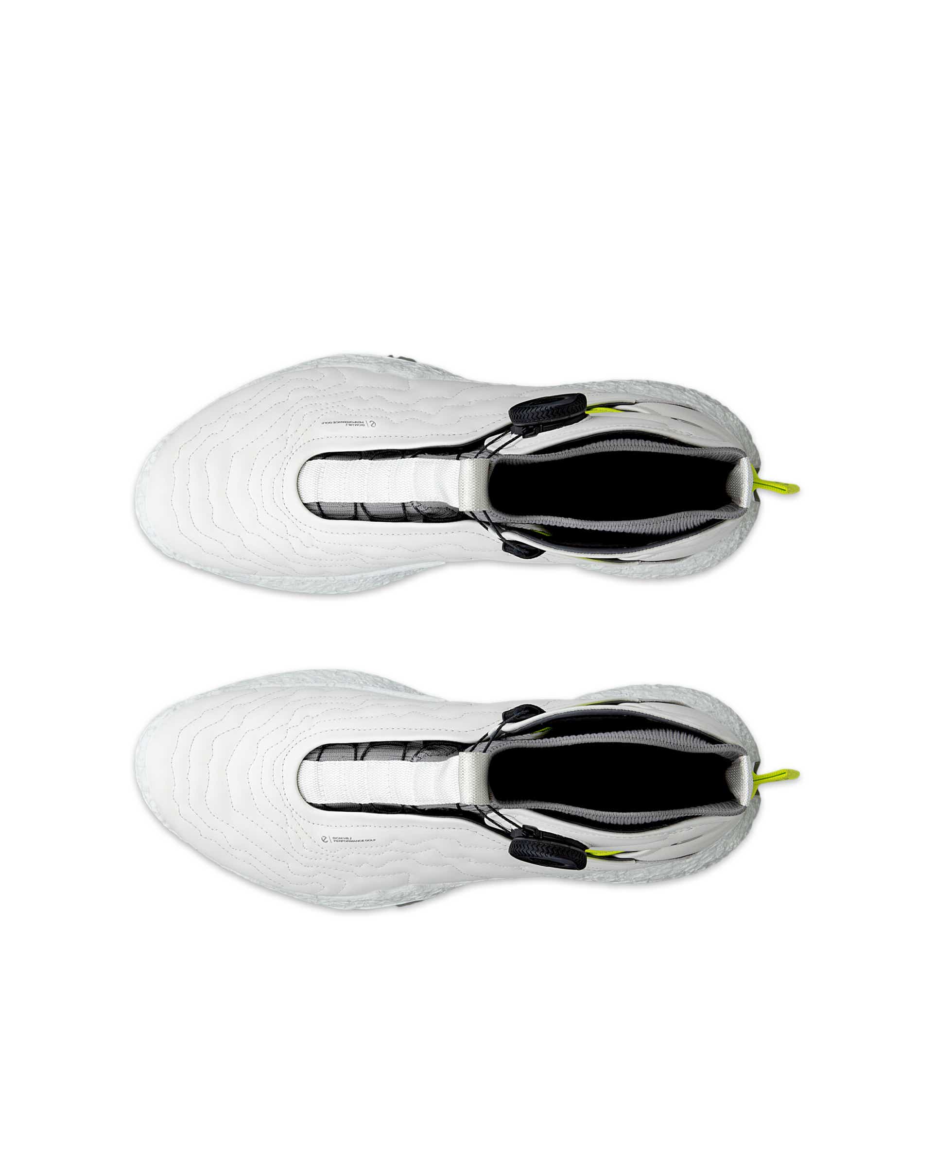 Men's ECCO® Golf Biom H5 Boa Leather Waterproof High-Top Golf Shoe - White - Top left pair
