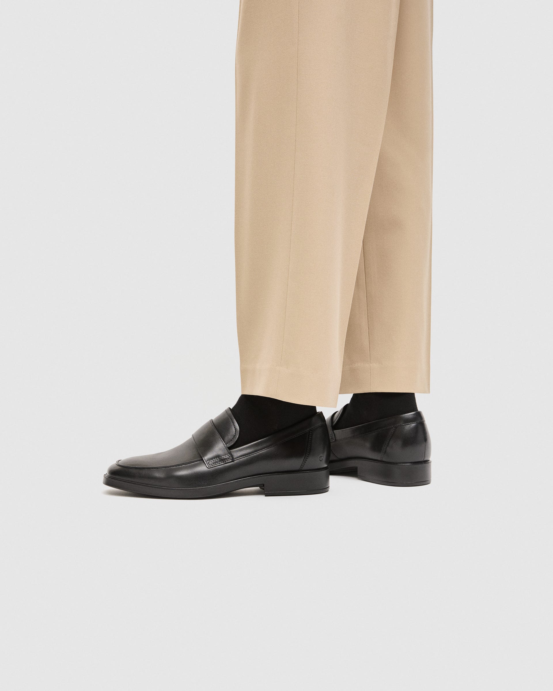 Men's ECCO® Metropole Milan Leather Loafer - Black - Lifestyle image-1